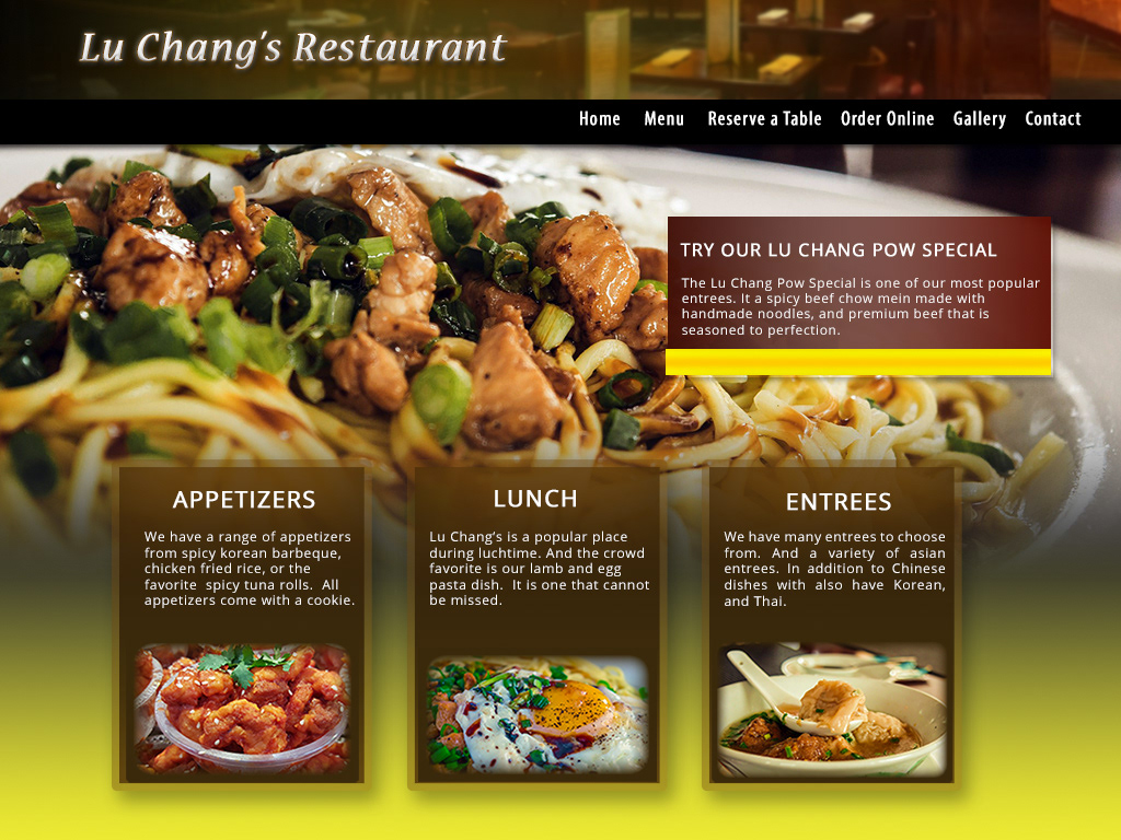 Restaurant Website Design/Graphic Design