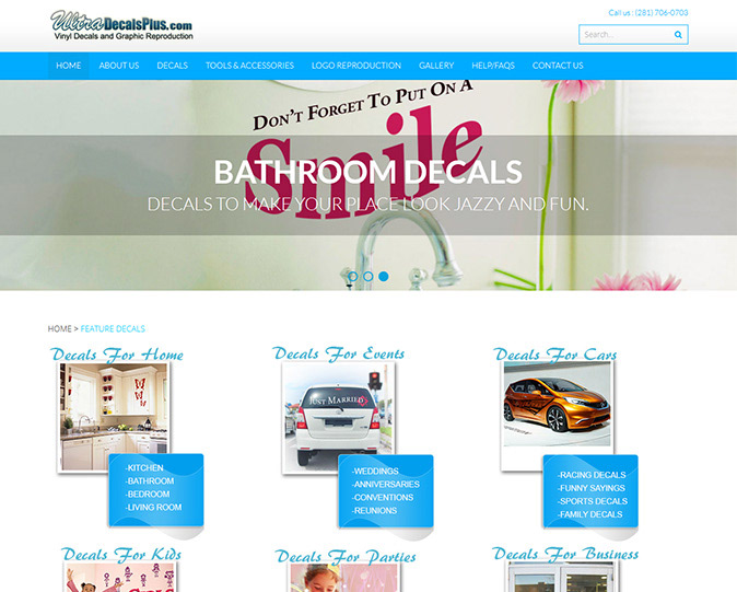Custom Website and Graphic Design For Ultra Decals Plus