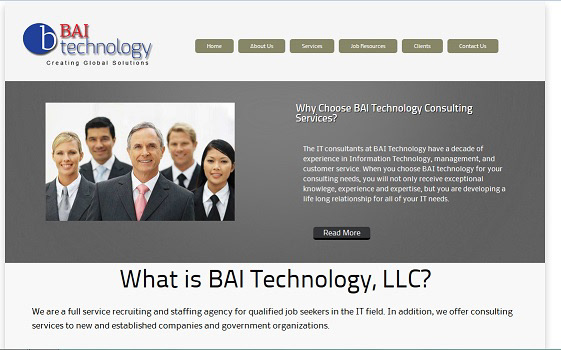 Custom Website Design and Graphic Design for BAI Technology