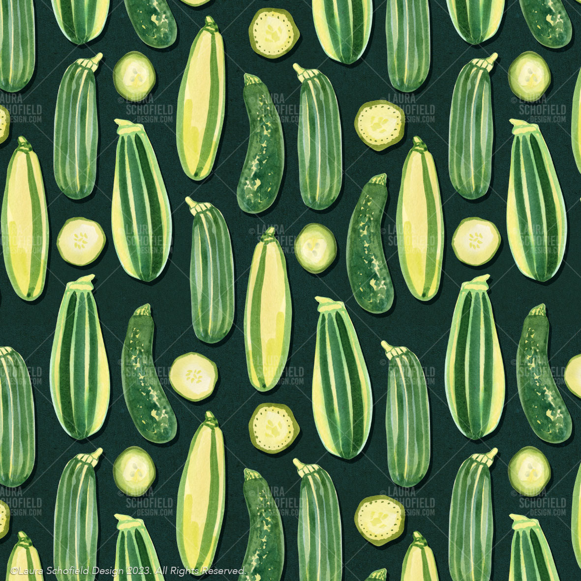Courgetti - Seamless Repeat Pattern.