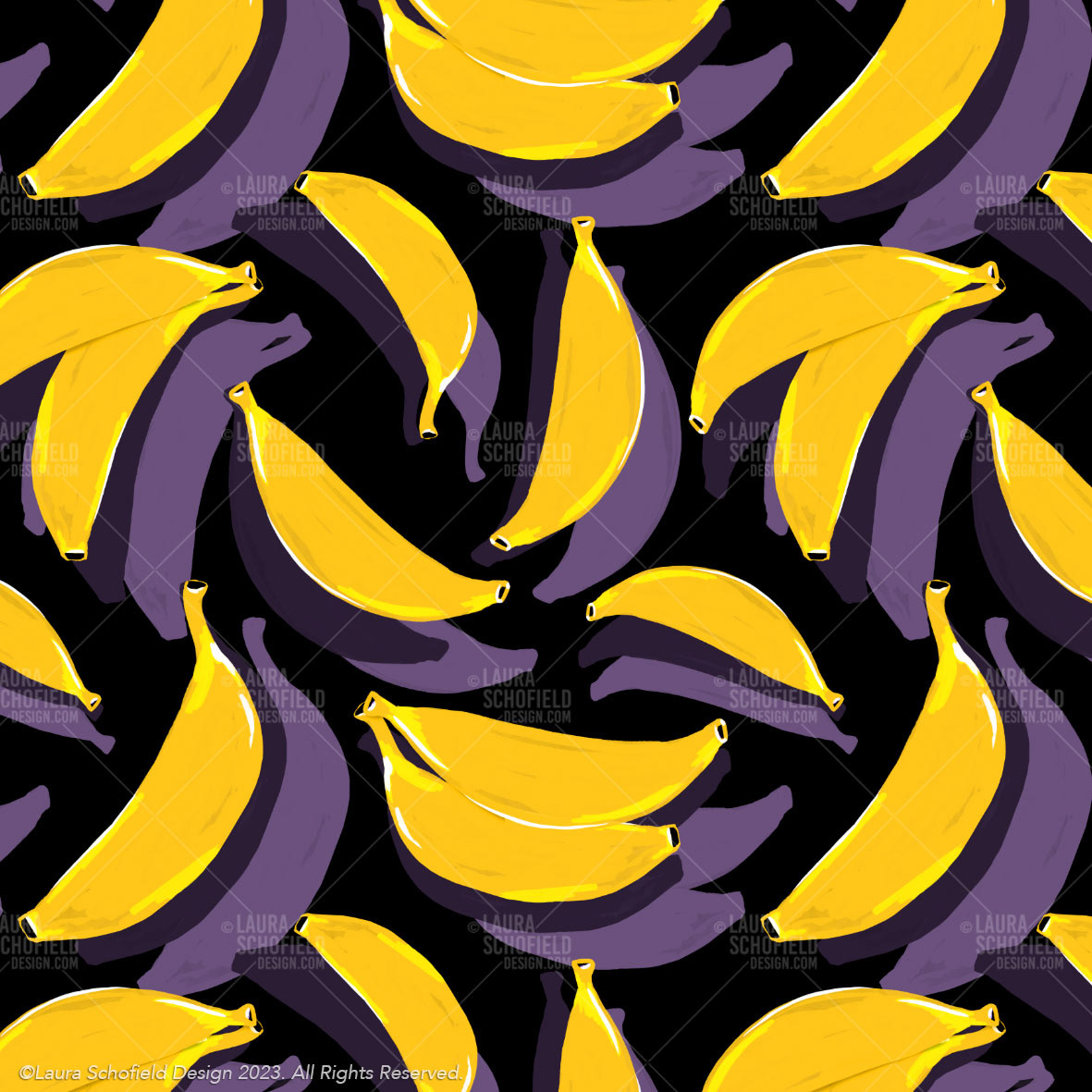 Banana Dreams - Seamless Repeat Pattern.