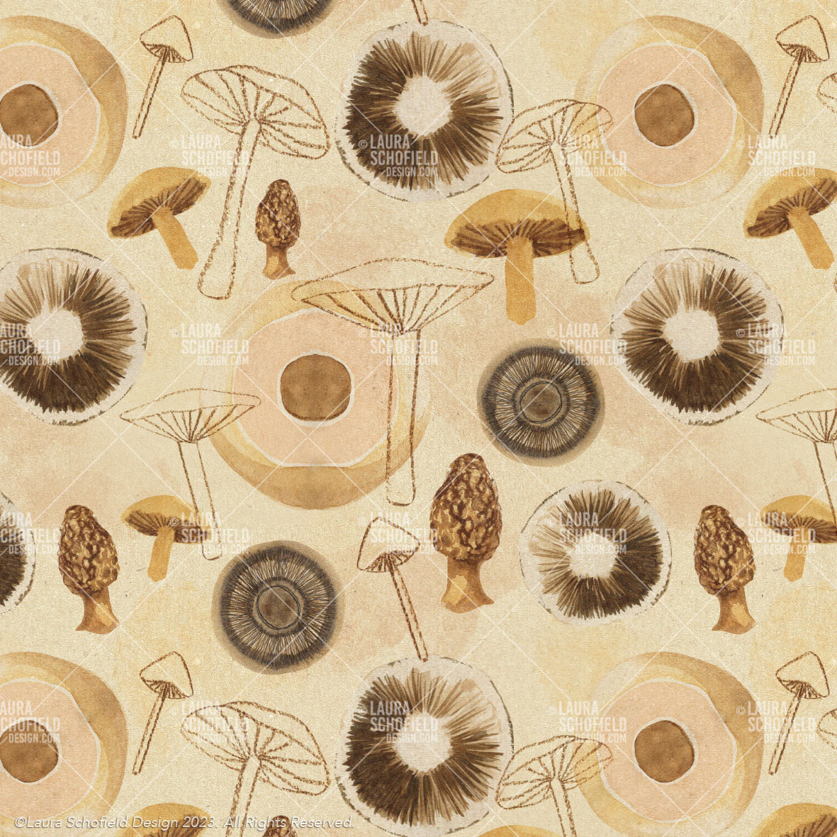 Fungi - Seamless Repeat Pattern.