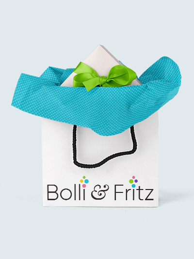 Logo, retail bag, and tissue design for Bolli & Fritz