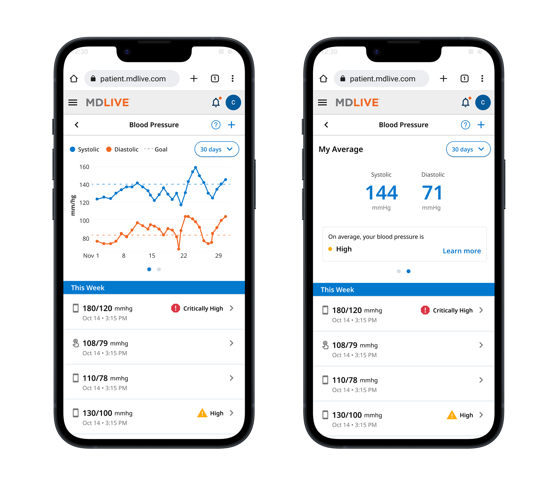 Updated interface for Health Tracking programs