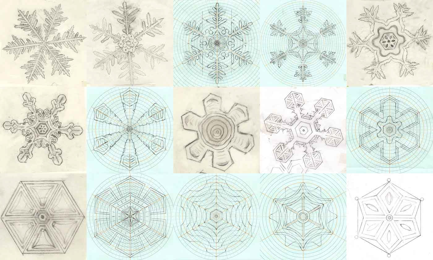 制作過程 雪の結晶デザイン