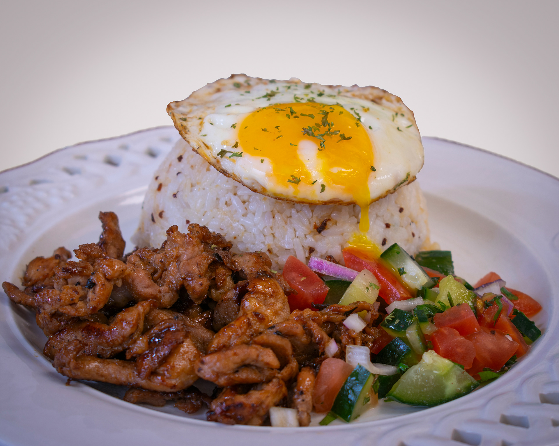 Tocilog (Tocino, Garlic Fried Rice, Egg)