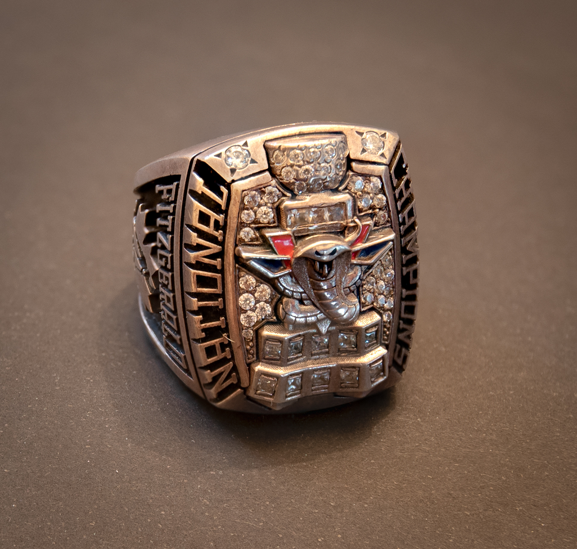 18: Championship ring...Trevor's Vernon Vipers Junior A hockey club RBC Cup winners 2011 Ring....focused stacked