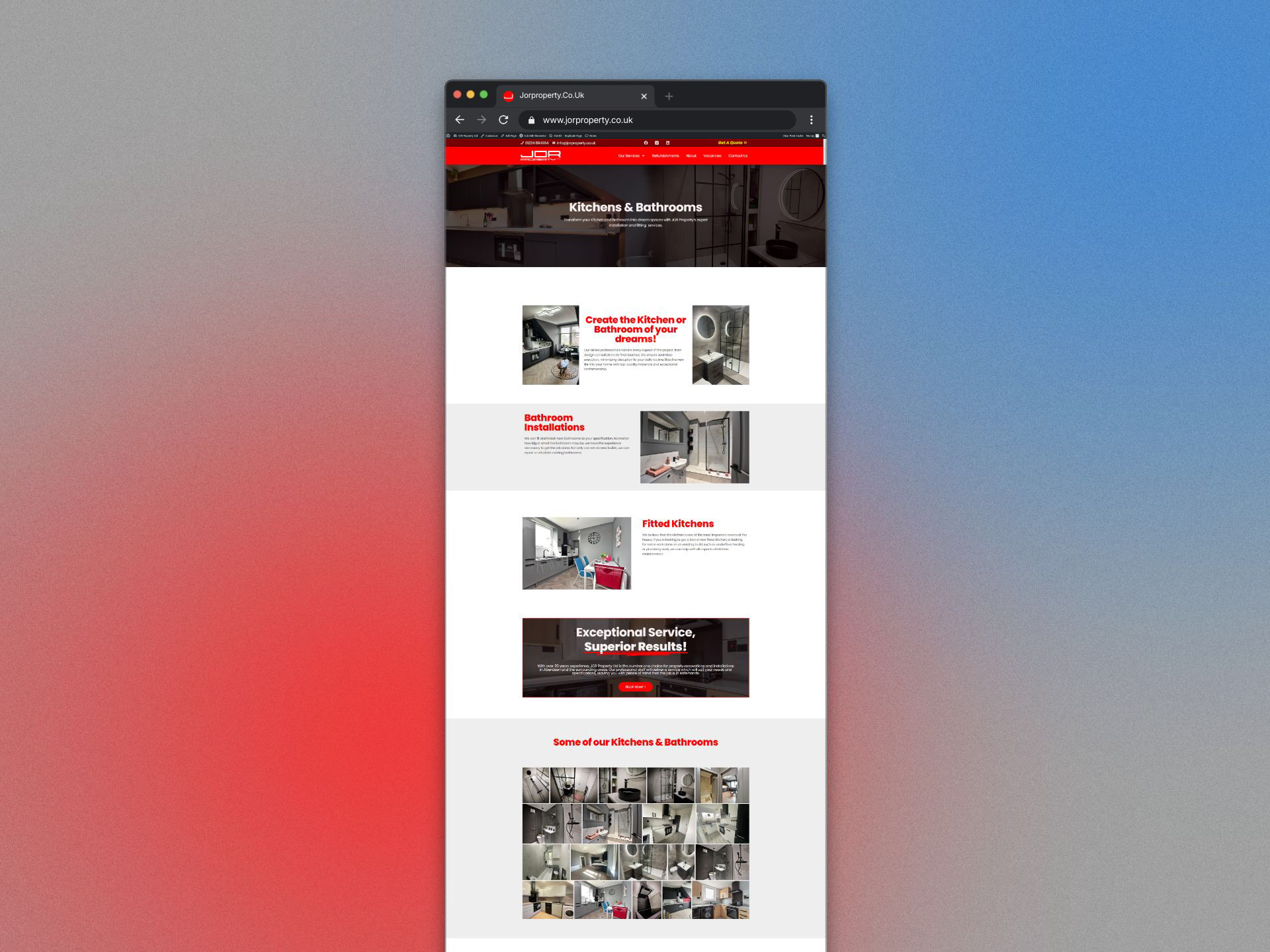 Screenshot of one of the new website's pages