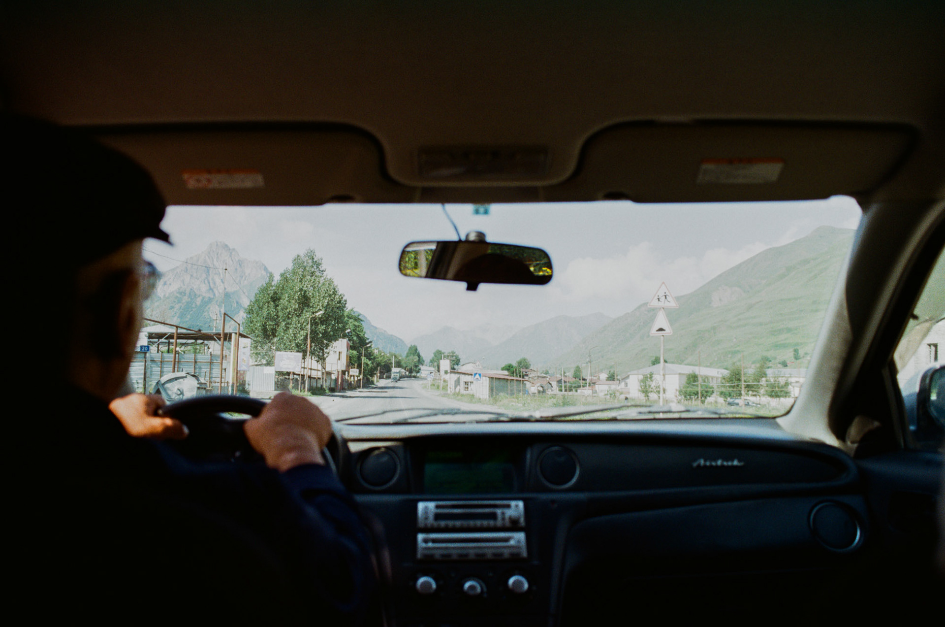 The Caucus mountains from our taxi
