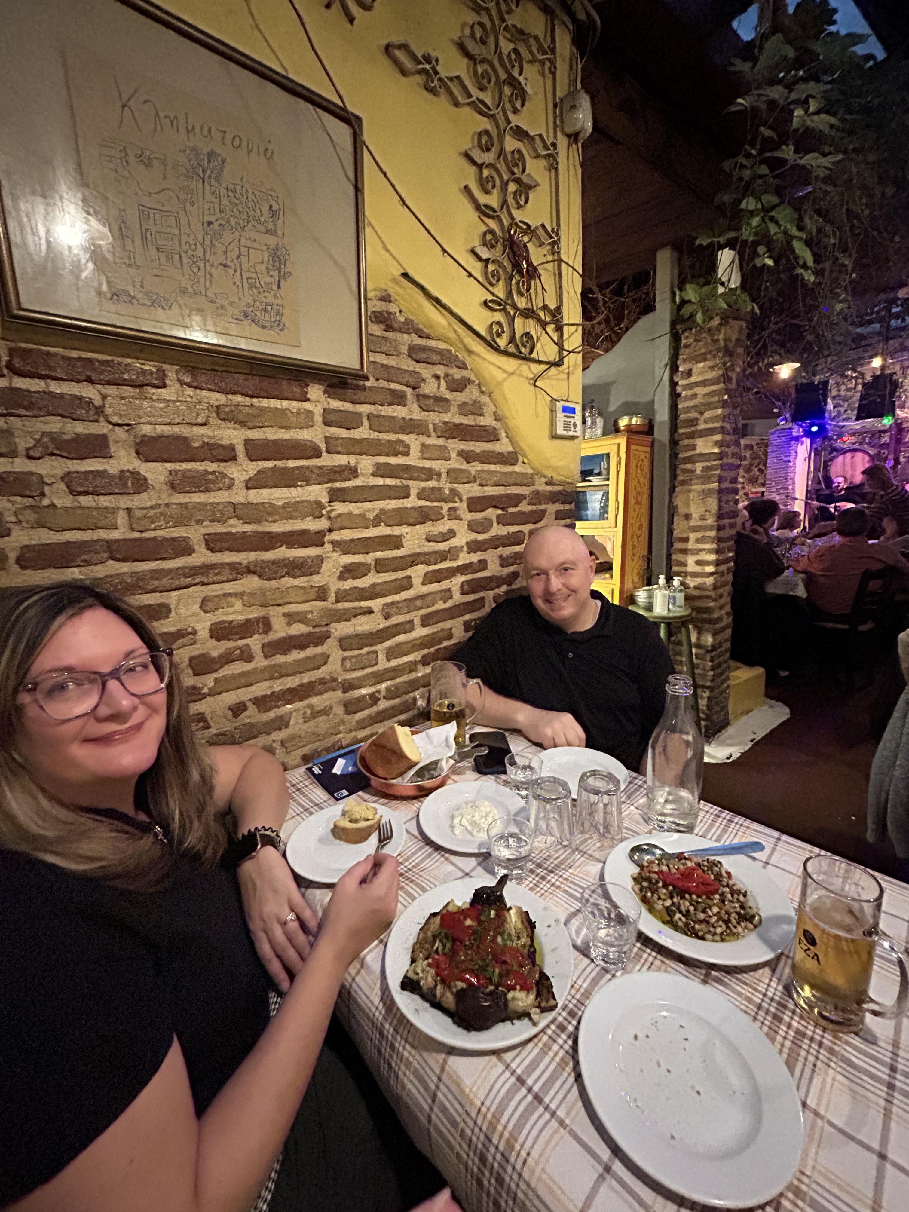 Tavern Klimataria where we went twice, listening to live music and drinking Mythos. 