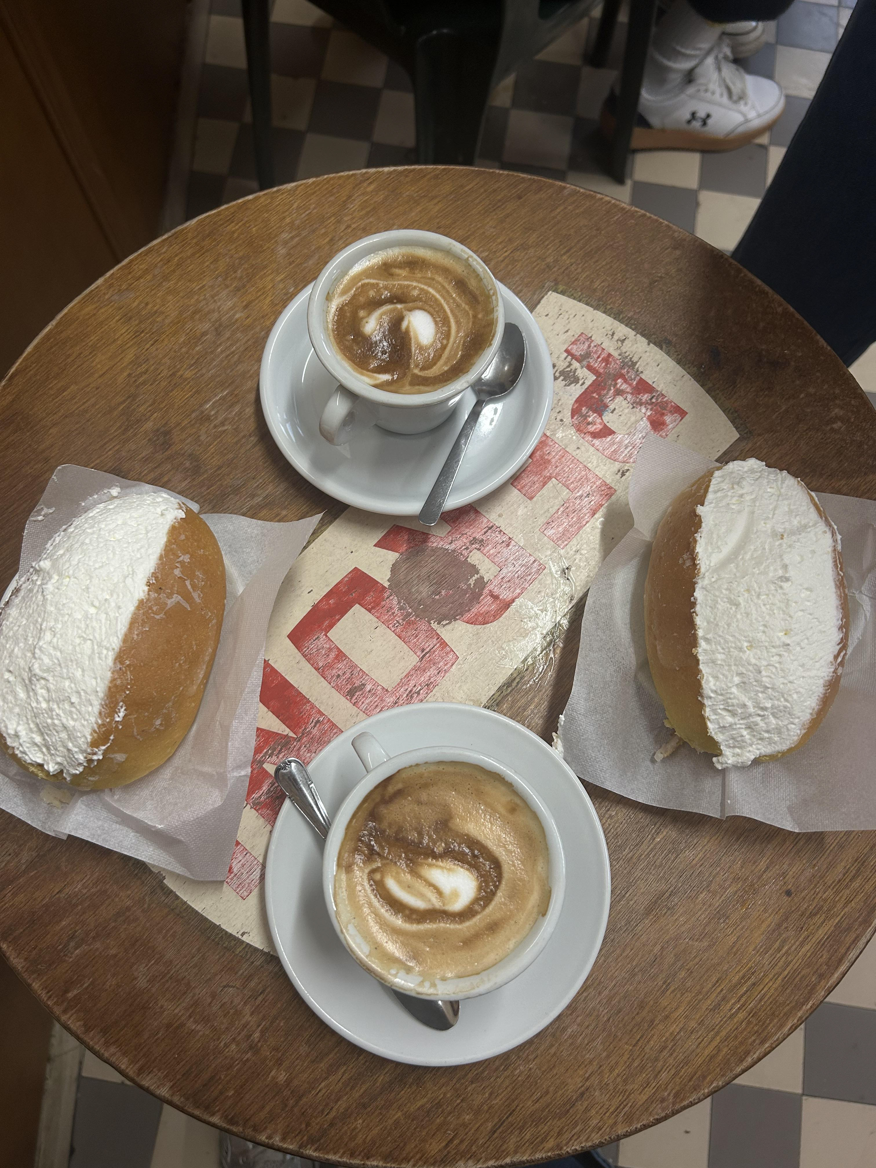 Fresh maritozzi for last Italian breakfast