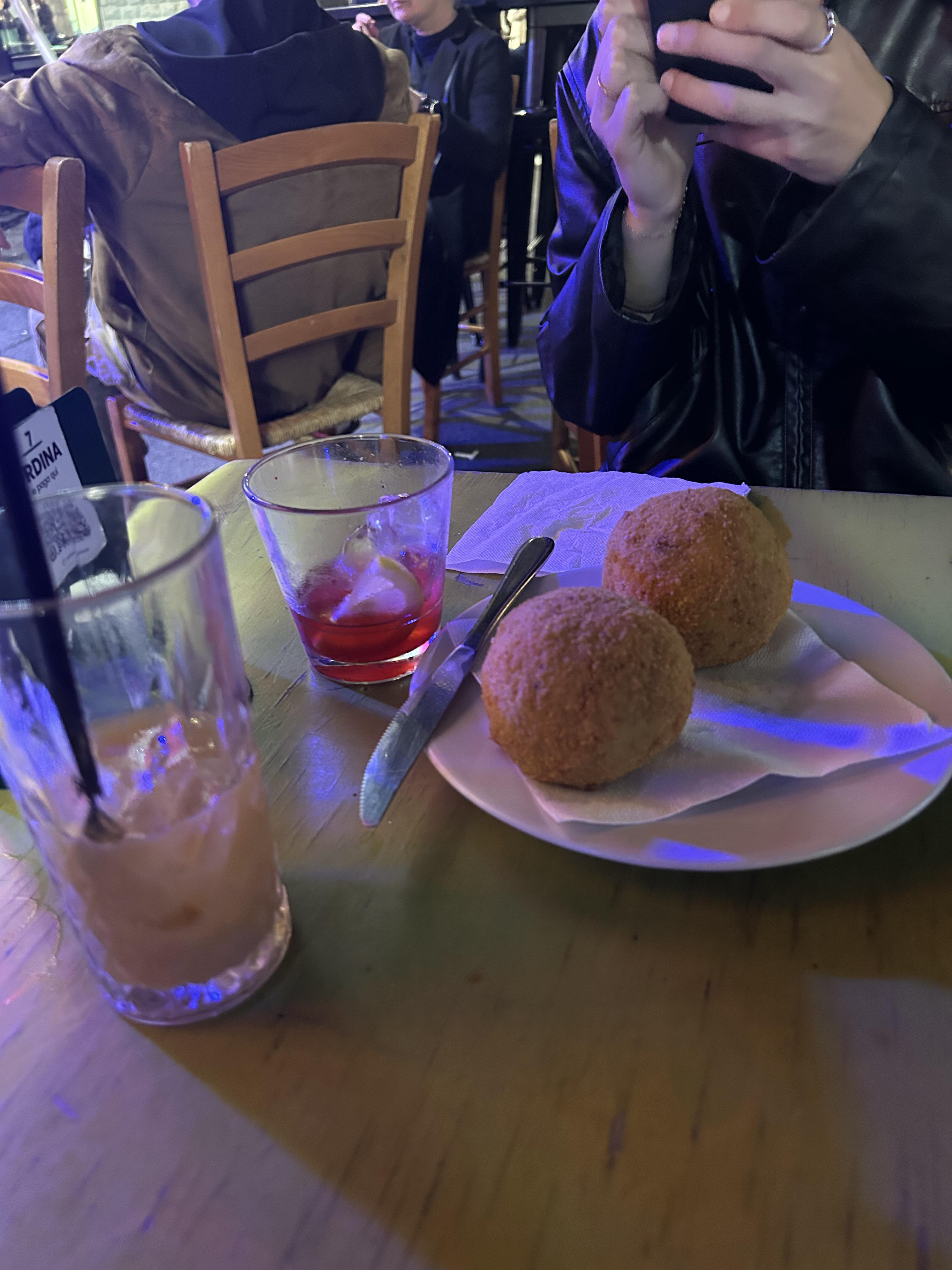 Arancini count 3, HB won. 3 euro cocktail count idk. 