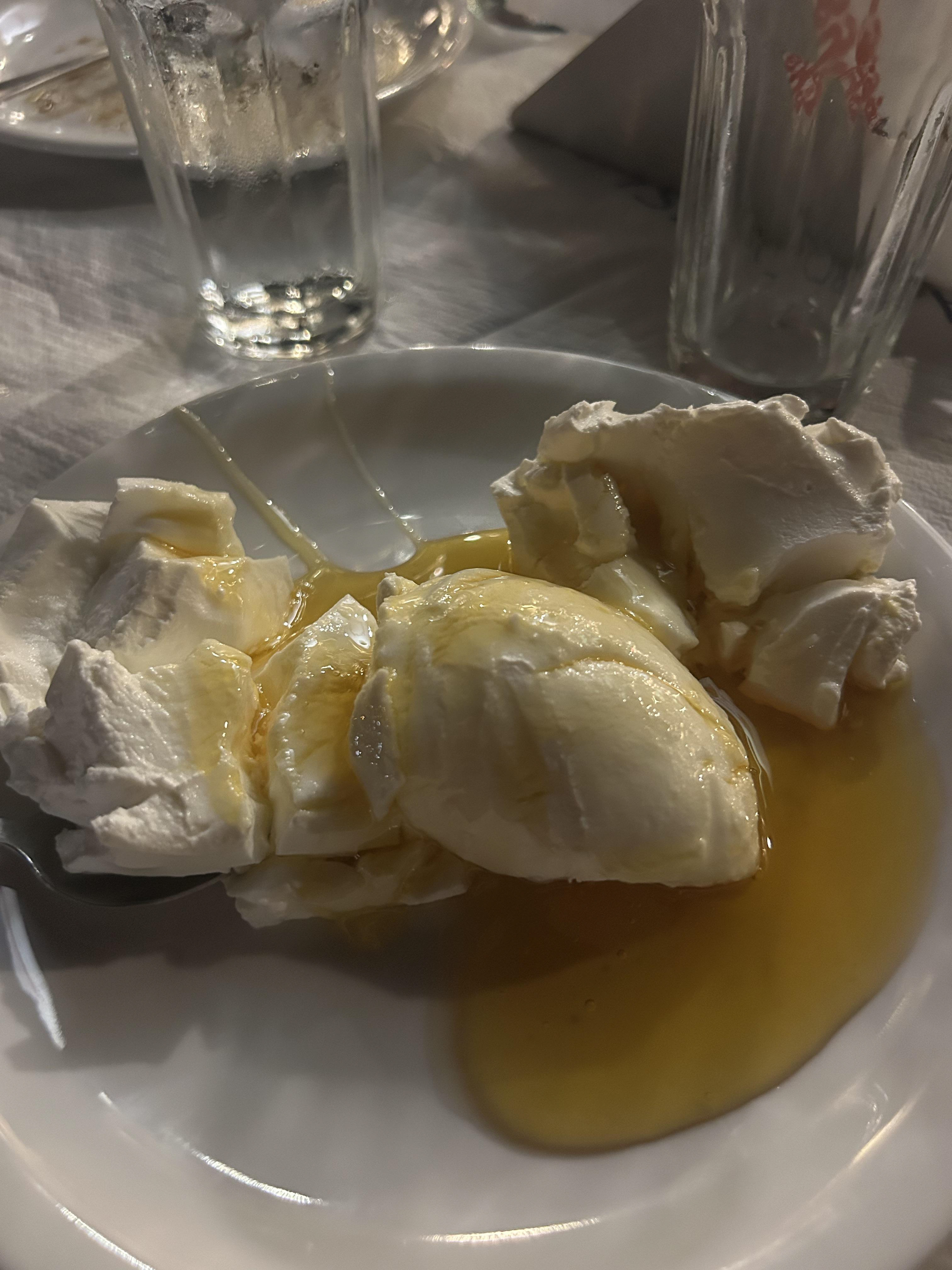 I ate my body weight in Greek yogurt and this one from the gyro shop on Paros was the best and even better when my dad bought 8 pounds of baklava. 