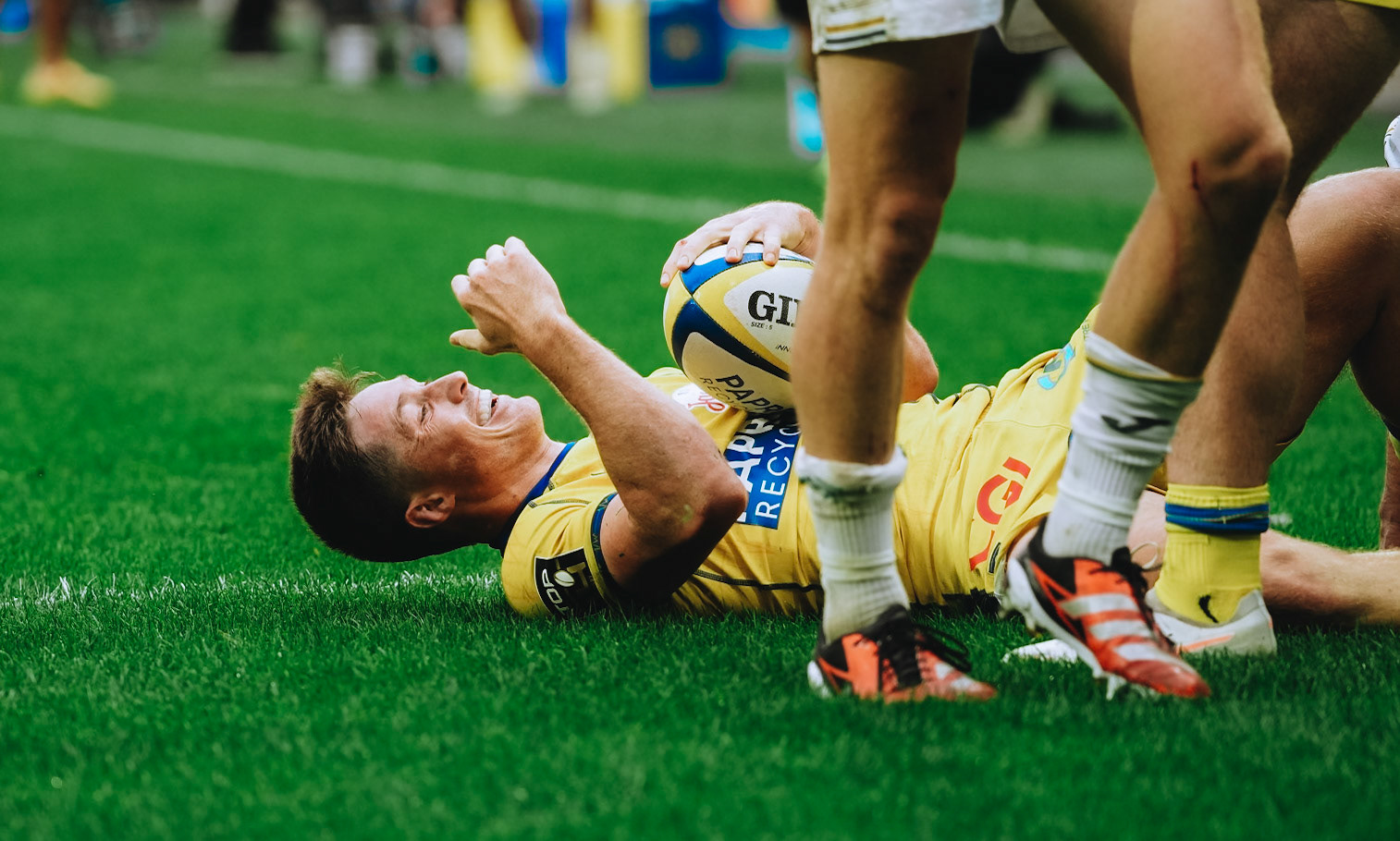 Alex NEWSOME of ASM Clermont Auvergne during the Top 14 match between ASM Clermont Auvergne and Section Paloise at Stade Marcel Michelin on September 20, 2025 at Clermont-Ferrand, France.(Photo by Alex Zona/Icon Sport)