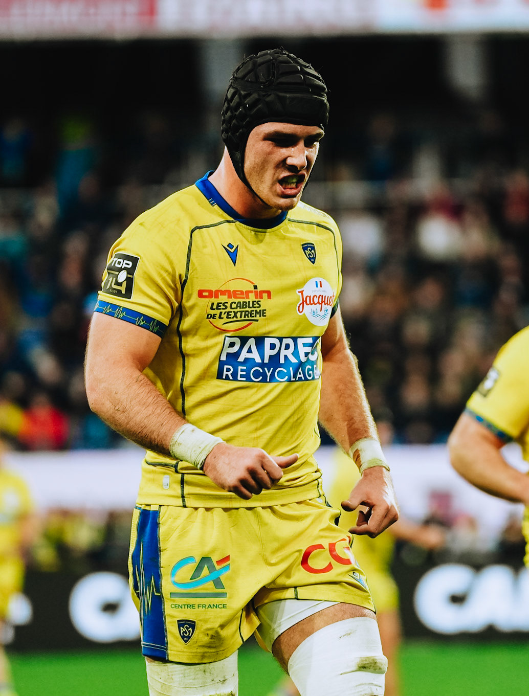 Killian TIXERONT of ASM Clermont Auvergne during the Top 14 match between ASM Clermont Auvergne and Castres Olympique at Stade Marcel Michelin on October 25, 2025 at Clermont-Ferrand, France.(Photo by Alex Zona/Icon Sport)