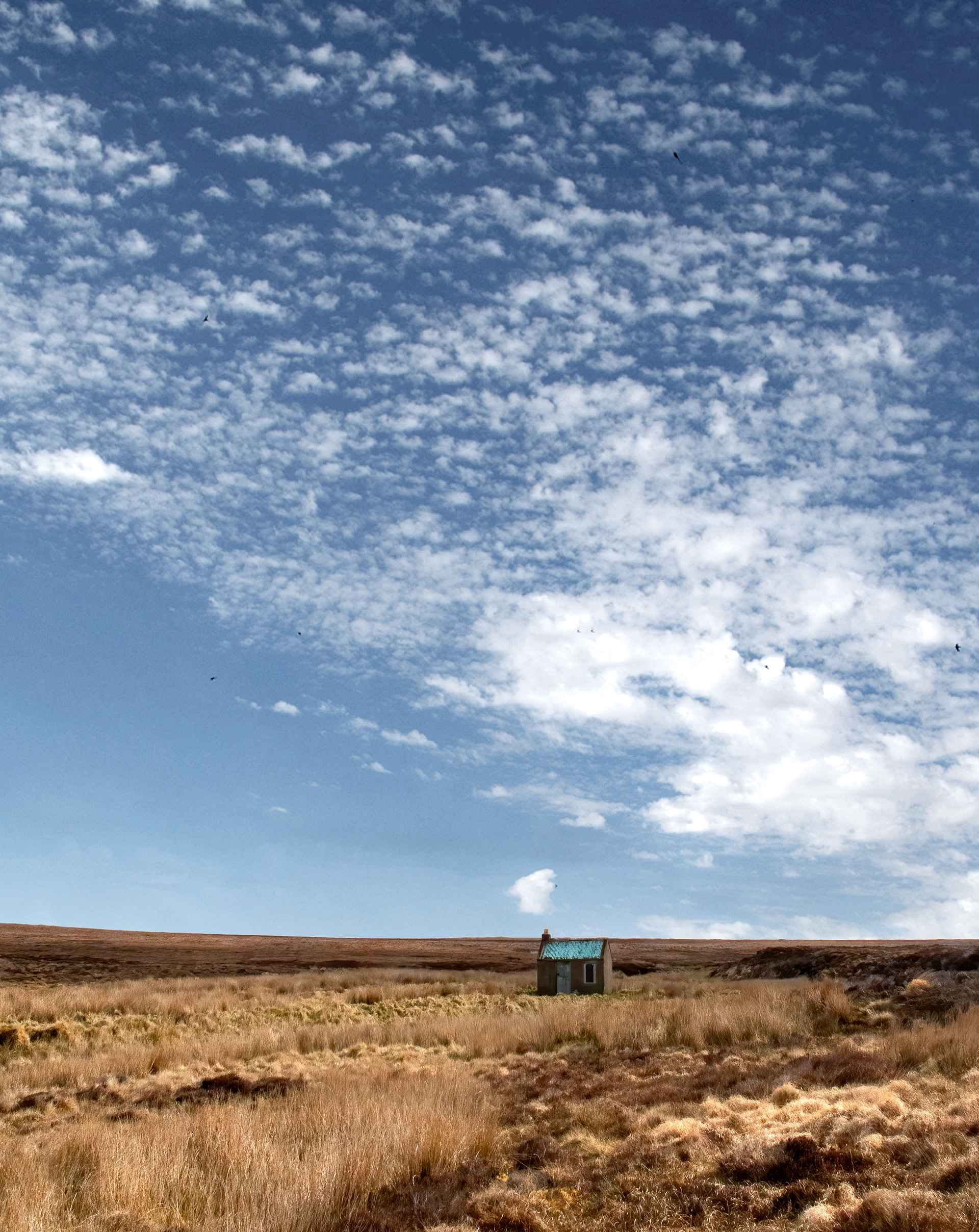 Distant bothy and sky, Isle of Lewis