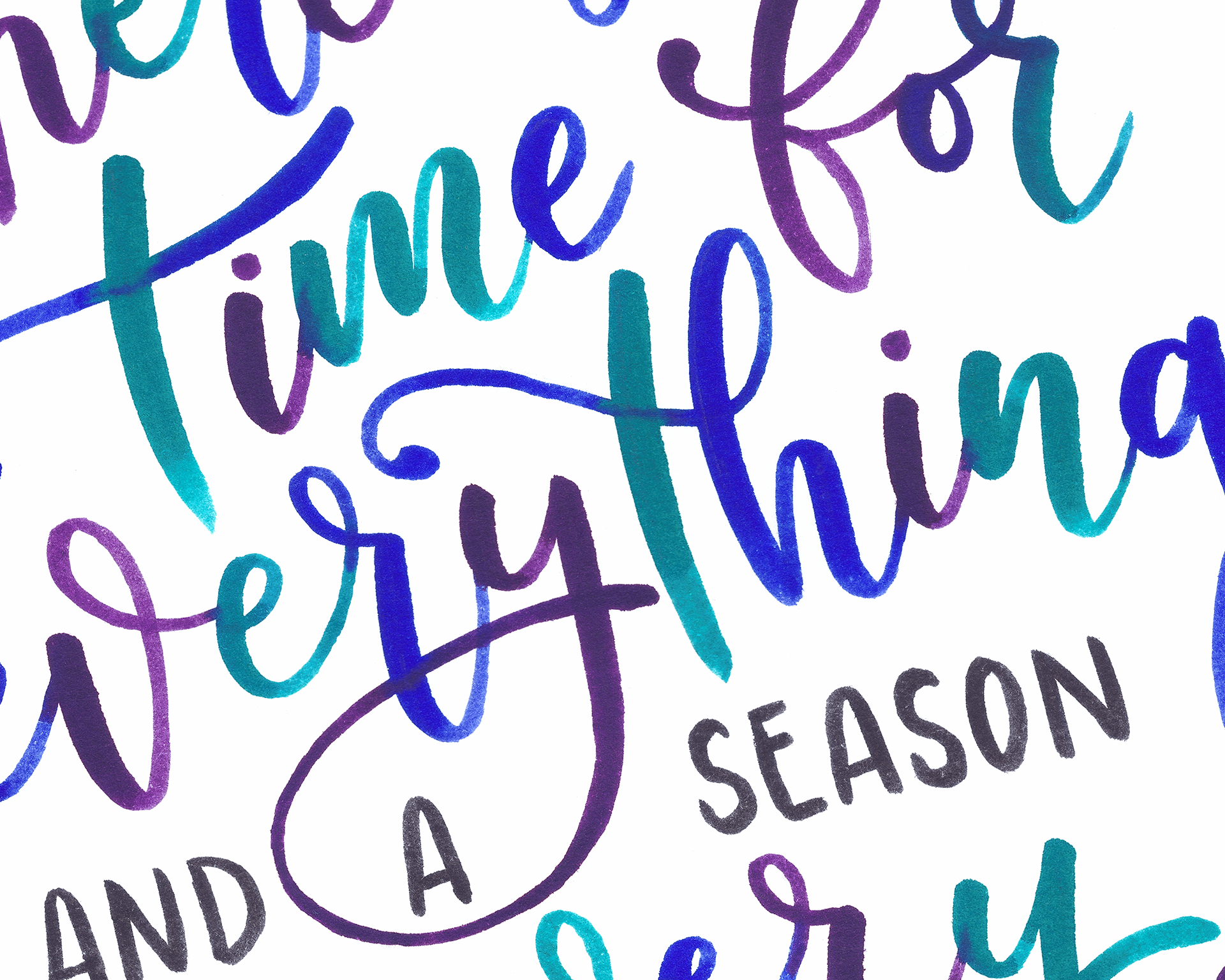 Close up of hand lettered Bible verse