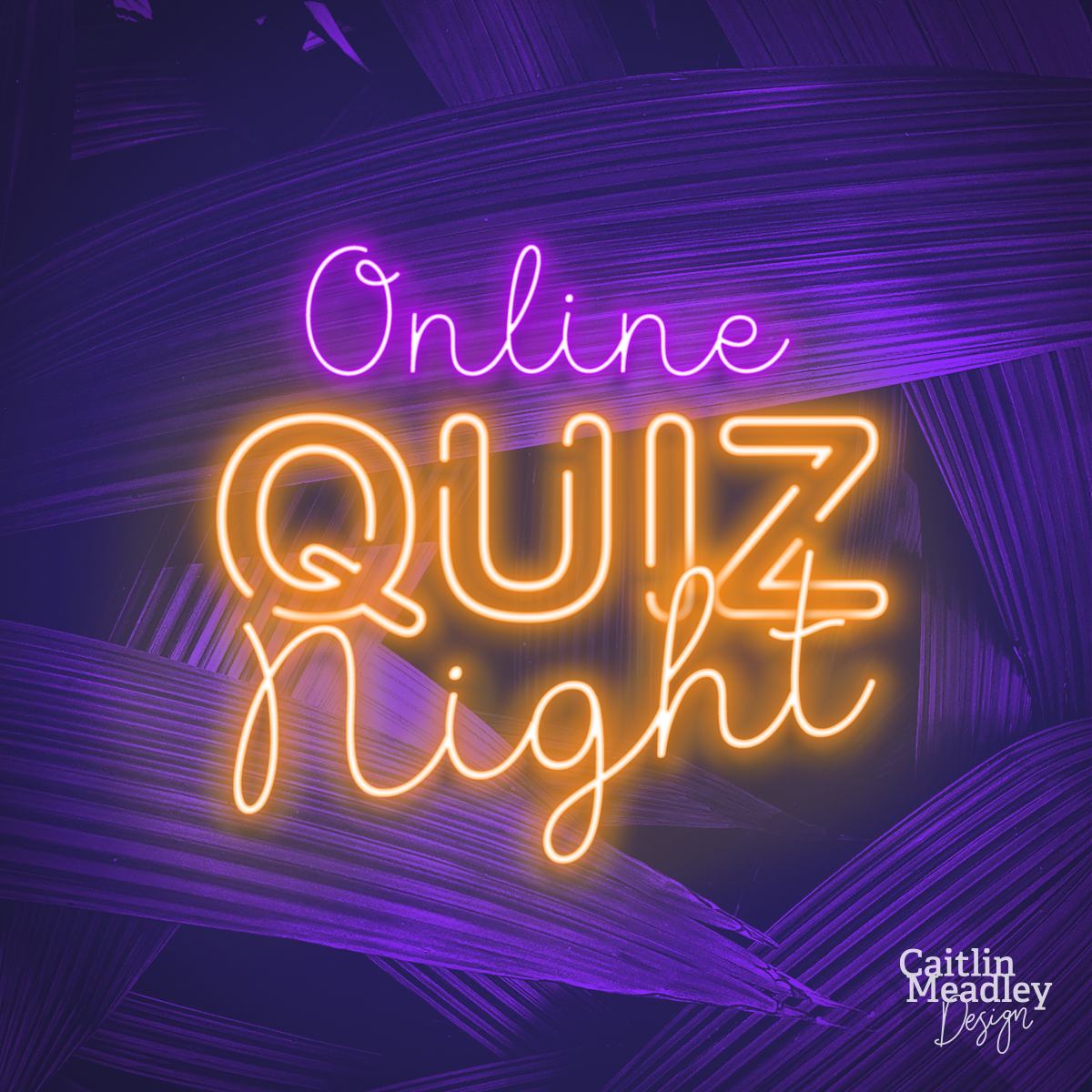 Quiz Night purple and orange