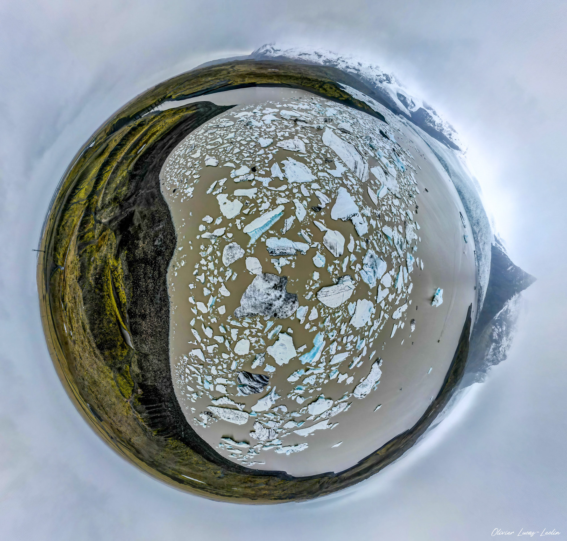 Islande / Glacier Fjallsjökull et lac glaciaire de Fjallsárlon
