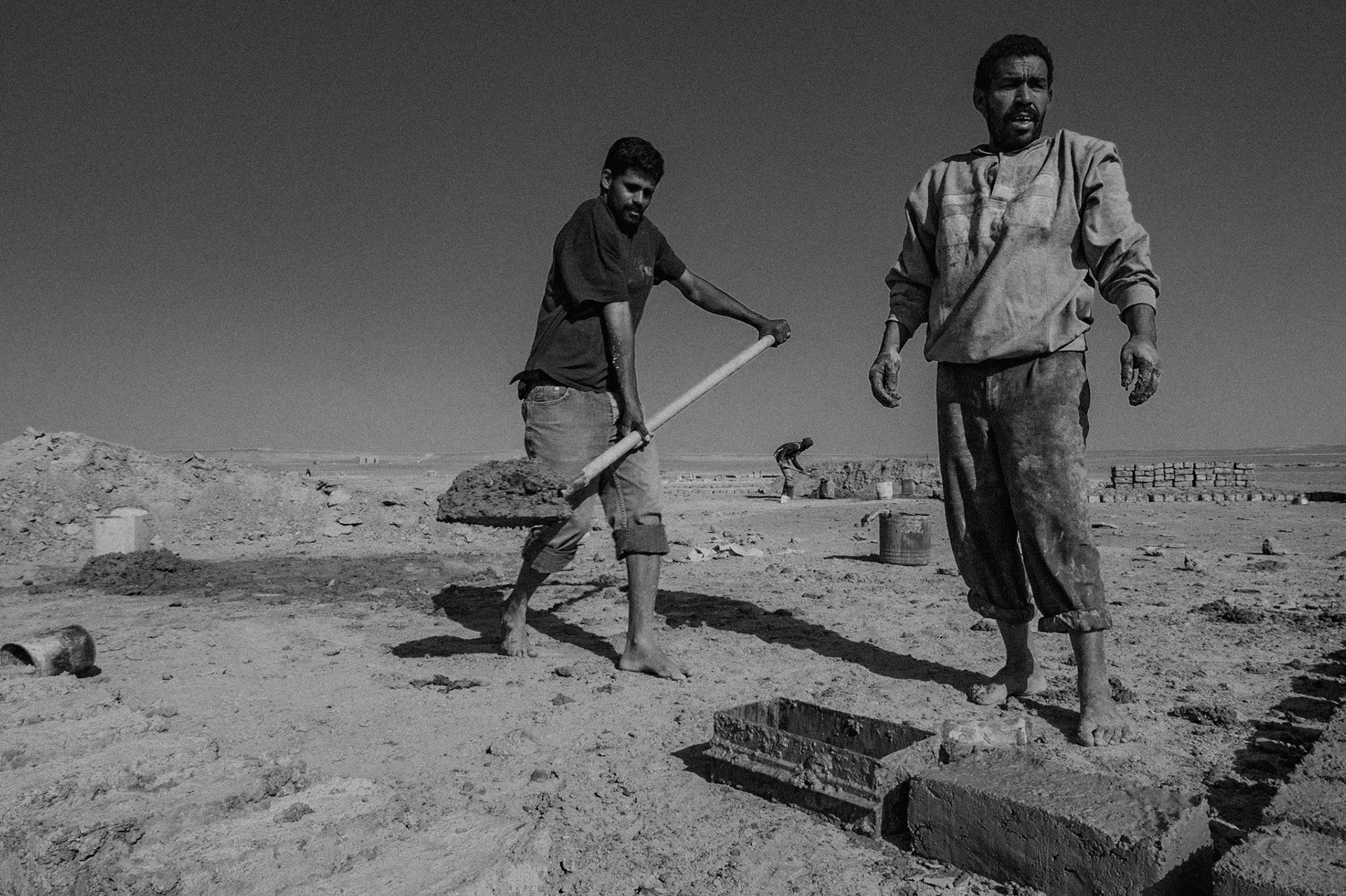 Dakhla refugee camp, Tindouf, Wilaya de Tindouf, Algerian Sahara, 2009: Adobe bricks.