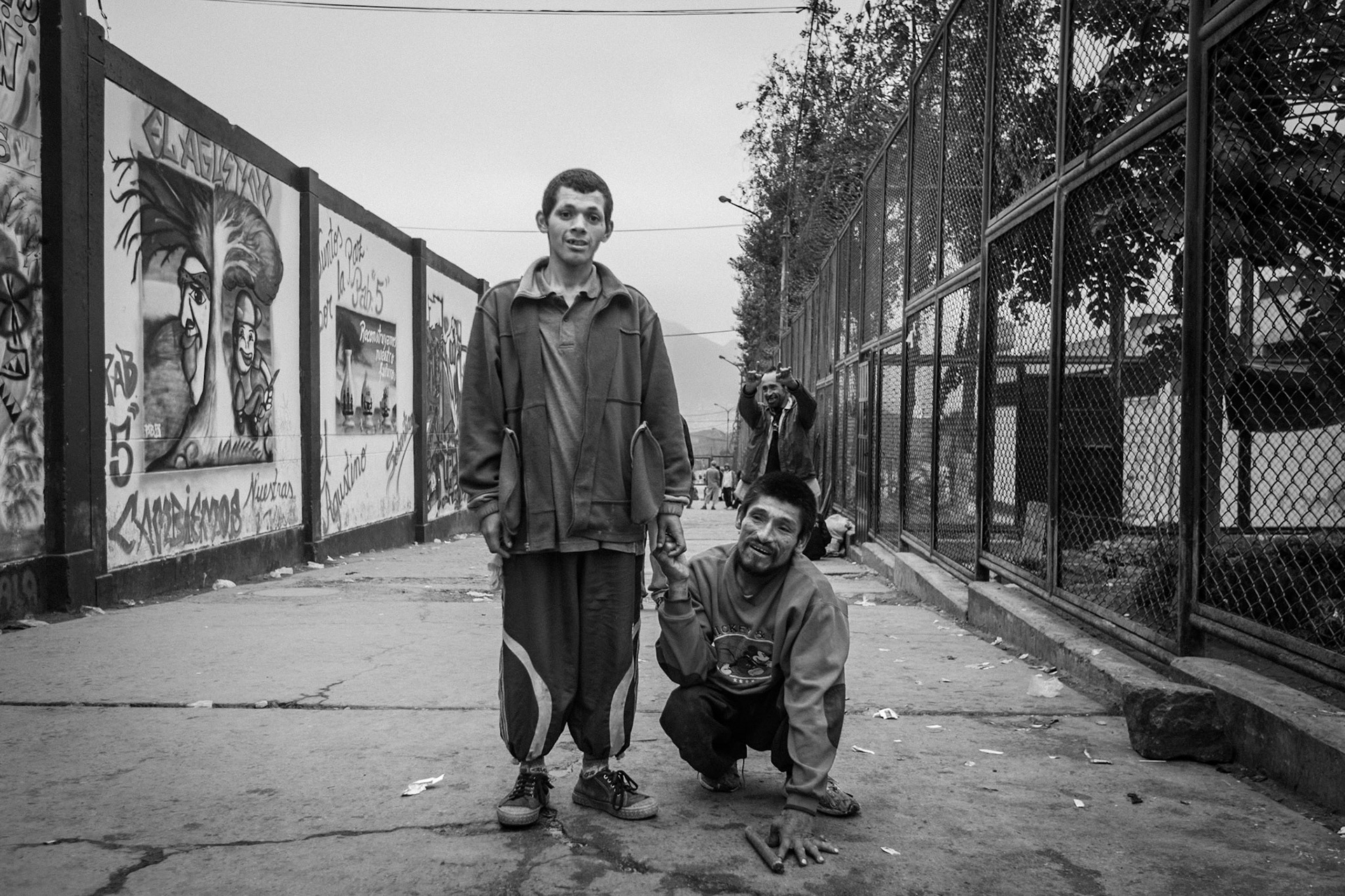 LURIGANCHO PRISON, SAN JUAN DE LURIGANCHO, LIMA, PERU: Two of the prisoners; One of them can not stand up and needs the constant help of others.