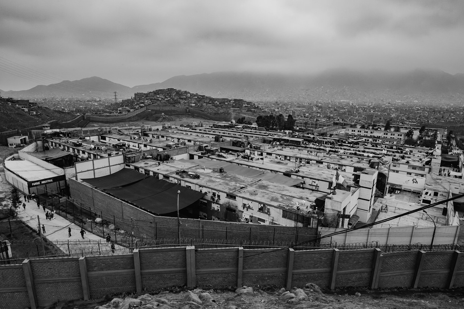 LURIGANCHO PRISON, SAN JUAN DE LURIGANCHO, LIMA, PERU: General view of the Lurigancho prison from one of the prison's watchtowers.