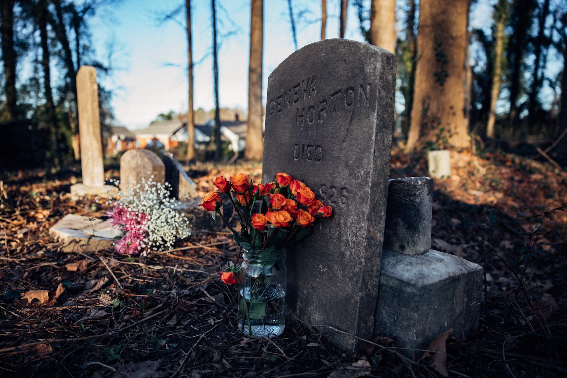 Geer Cemetery, Durham, North Carolina, USA, 2020: Geer Cemetery is an abandoned African-American cemetery located on Colonial Street between McGill Place and Camden Avenue in northeast Durham, North Carolina.