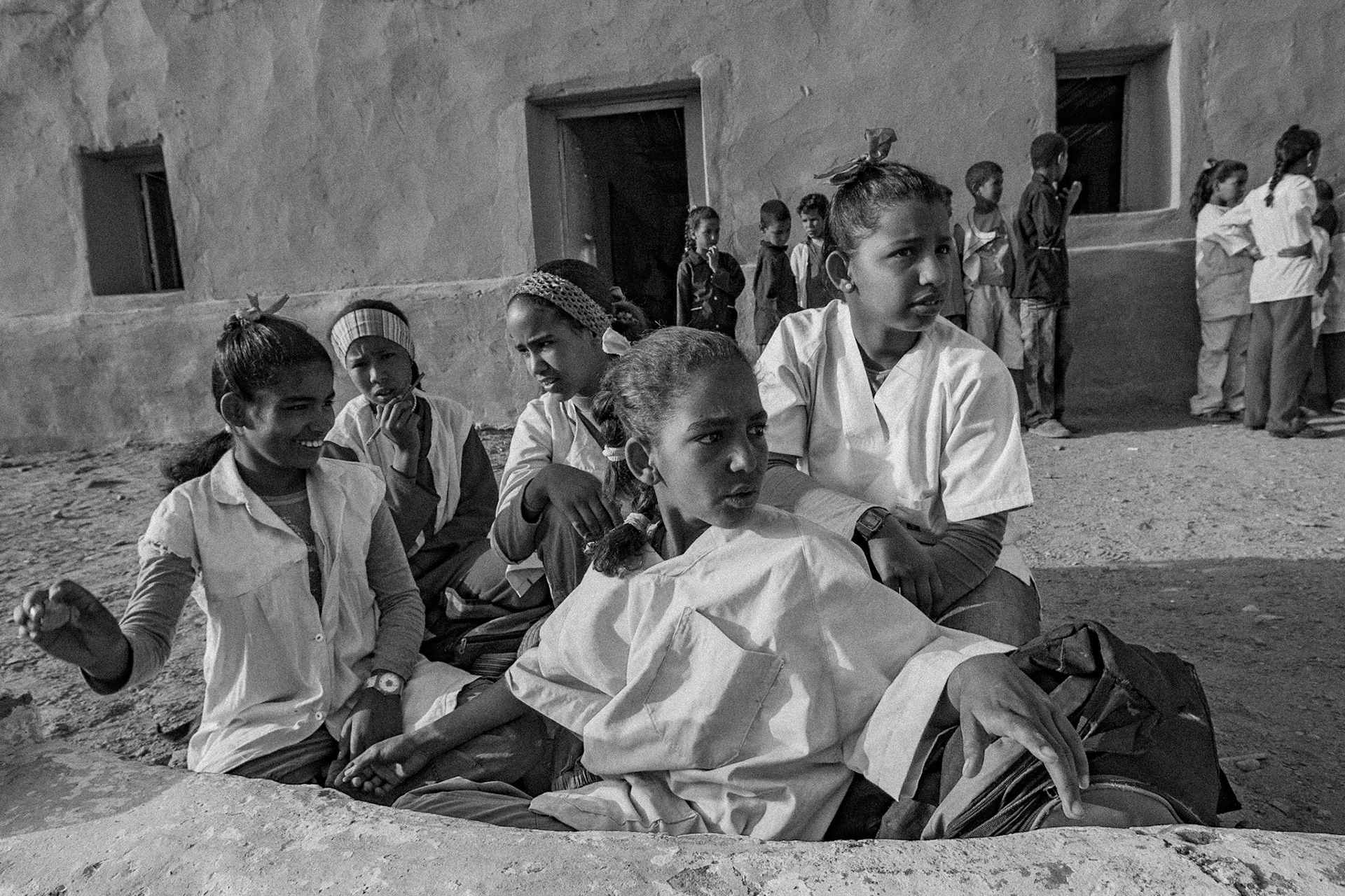 Dakhla refugee camp, Tindouf, Wilaya de Tindouf, Algerian Sahara, 2009: Recess at Dakhla School.