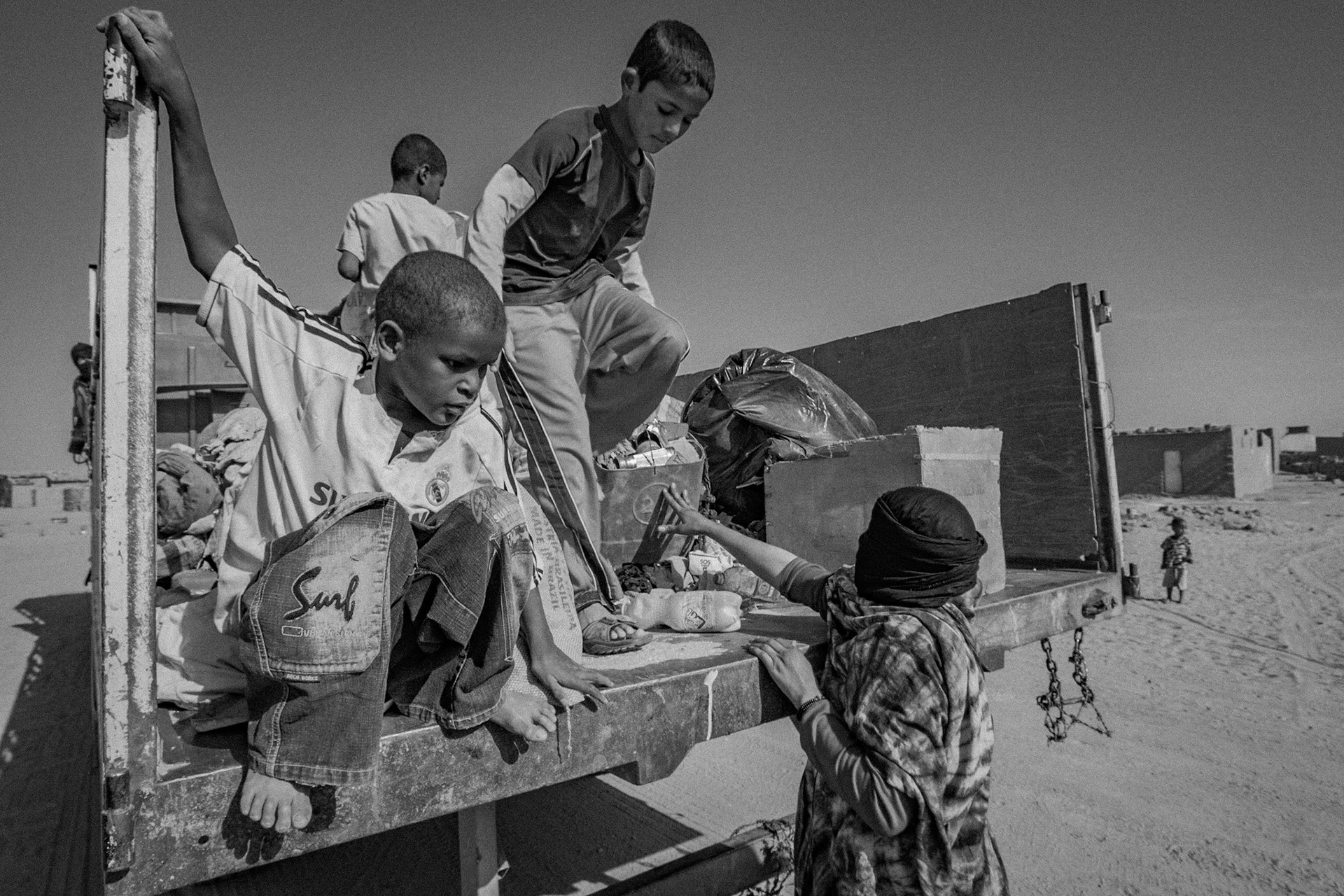 Dakhla refugee camp, Tindouf, Wilaya de Tindouf, Algerian Sahara, 2009: Garbage collection.