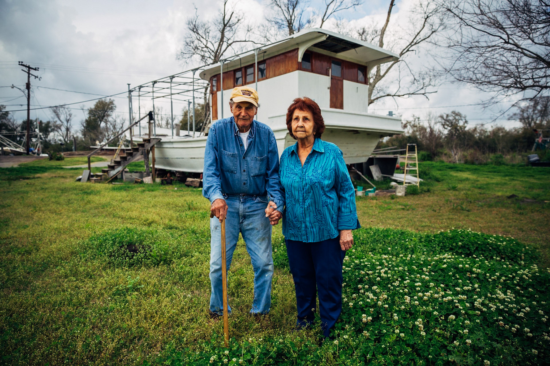 Joseph Gonzalez (The Boatman) and Selena Gonzalez, Yscloskey, Saint Bernard Parish, Louisiana, USA. CISLANDERUS is the cultural project about the Descendants of Canary Islanders in the US. www.cislanderus.com | Researcher: Thenesoya V. Martín |  Photographer: Aníbal Martel.