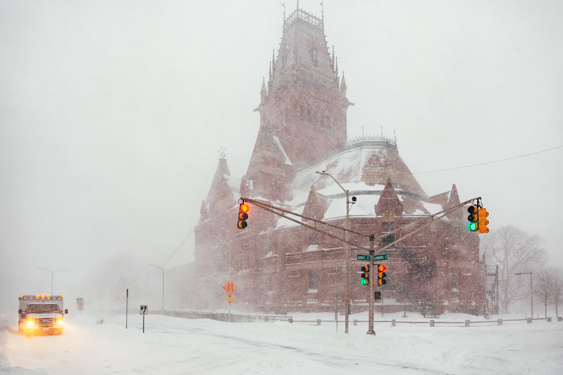 Winter Storm Juno, Sanders Theatre at Harvard University, Cambridge, USA.