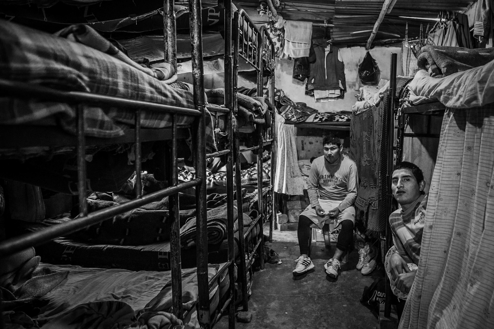 LURIGANCHO PRISON, SAN JUAN DE LURIGANCHO, LIMA, PERU: Overcrowding in one of the shared cells.
