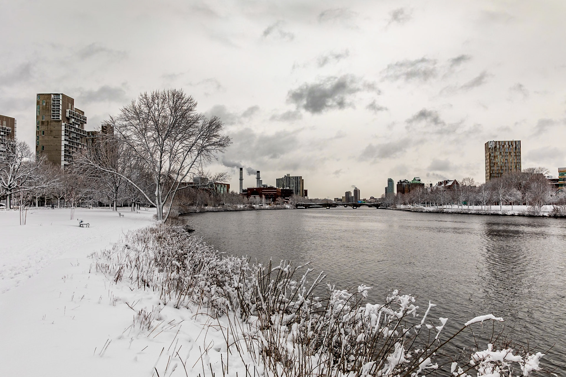 Charles River from Riverbend Park, Cambridge, Massachusetts, USA, 2018.