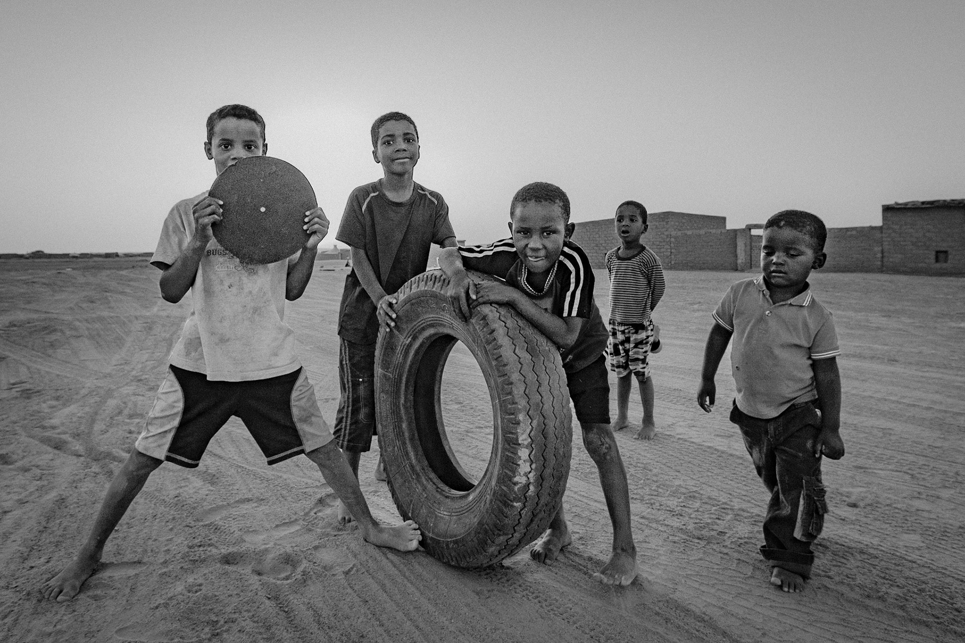 Dakhla refugee camp, Tindouf, Wilaya de Tindouf, Algerian Sahara, 2009: Children playing.