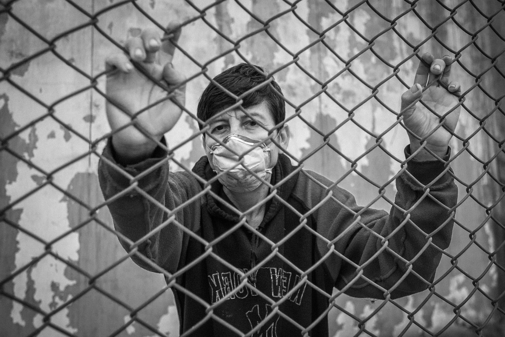 LURIGANCHO PRISON, SAN JUAN DE LURIGANCHO, LIMA, PERU: One of the prisoners with extremely resistant tuberculosis in the tuberculosis corridor, isolated to avoid the spread of tuberculosis.