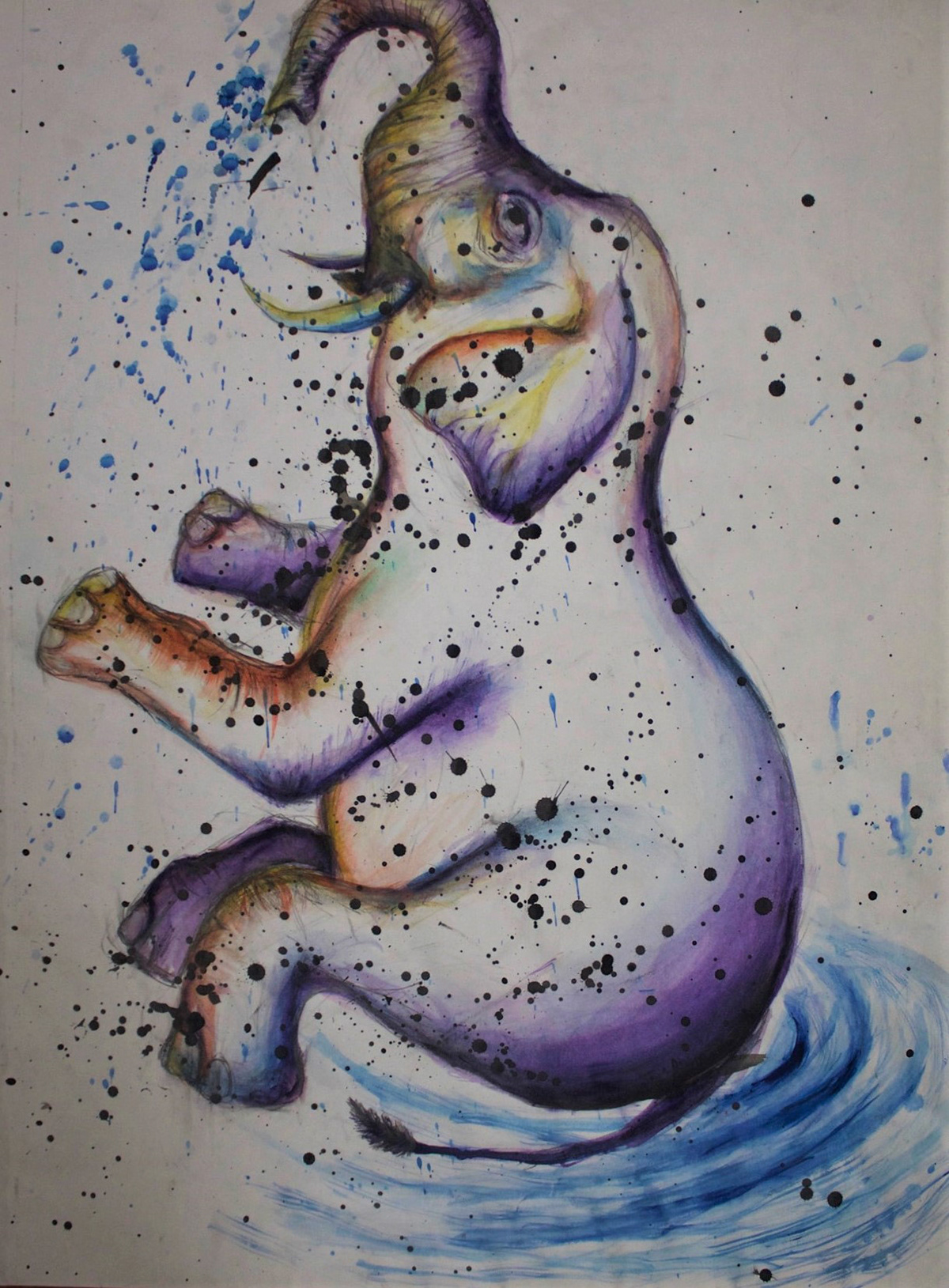 Elephant Watercolor & Ink