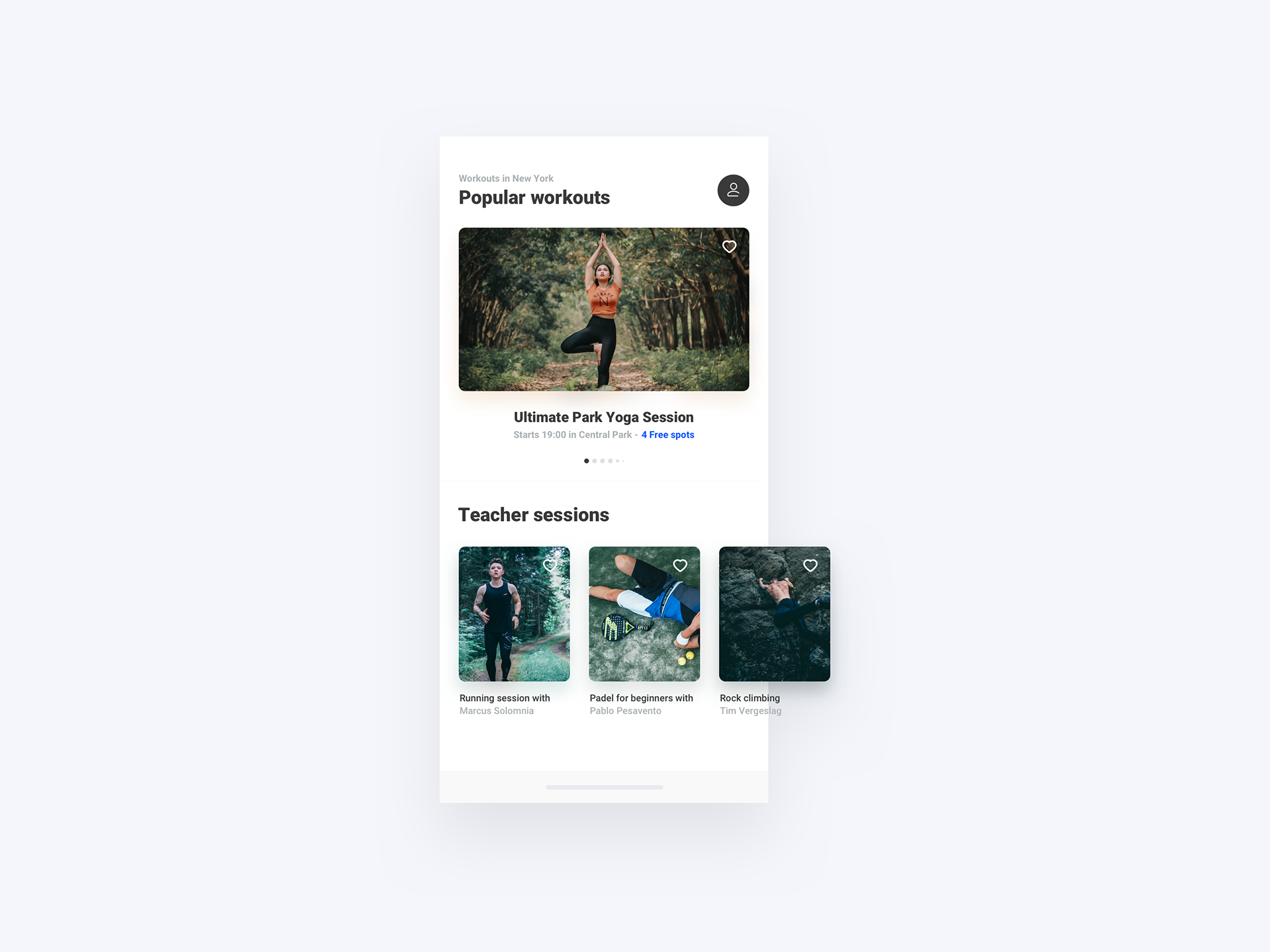 App Design - Discover Workouts & Teachers by Milan Houter