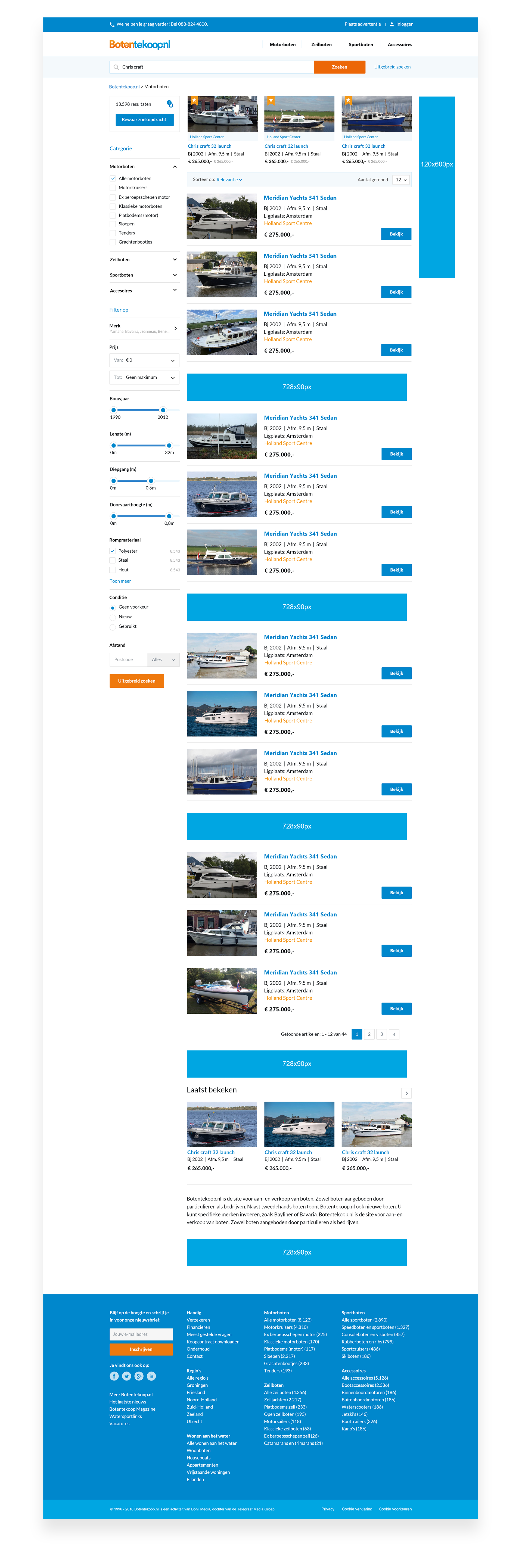 Botentekoop.nl Search Results Page Redesign Desktop by Milan Houter