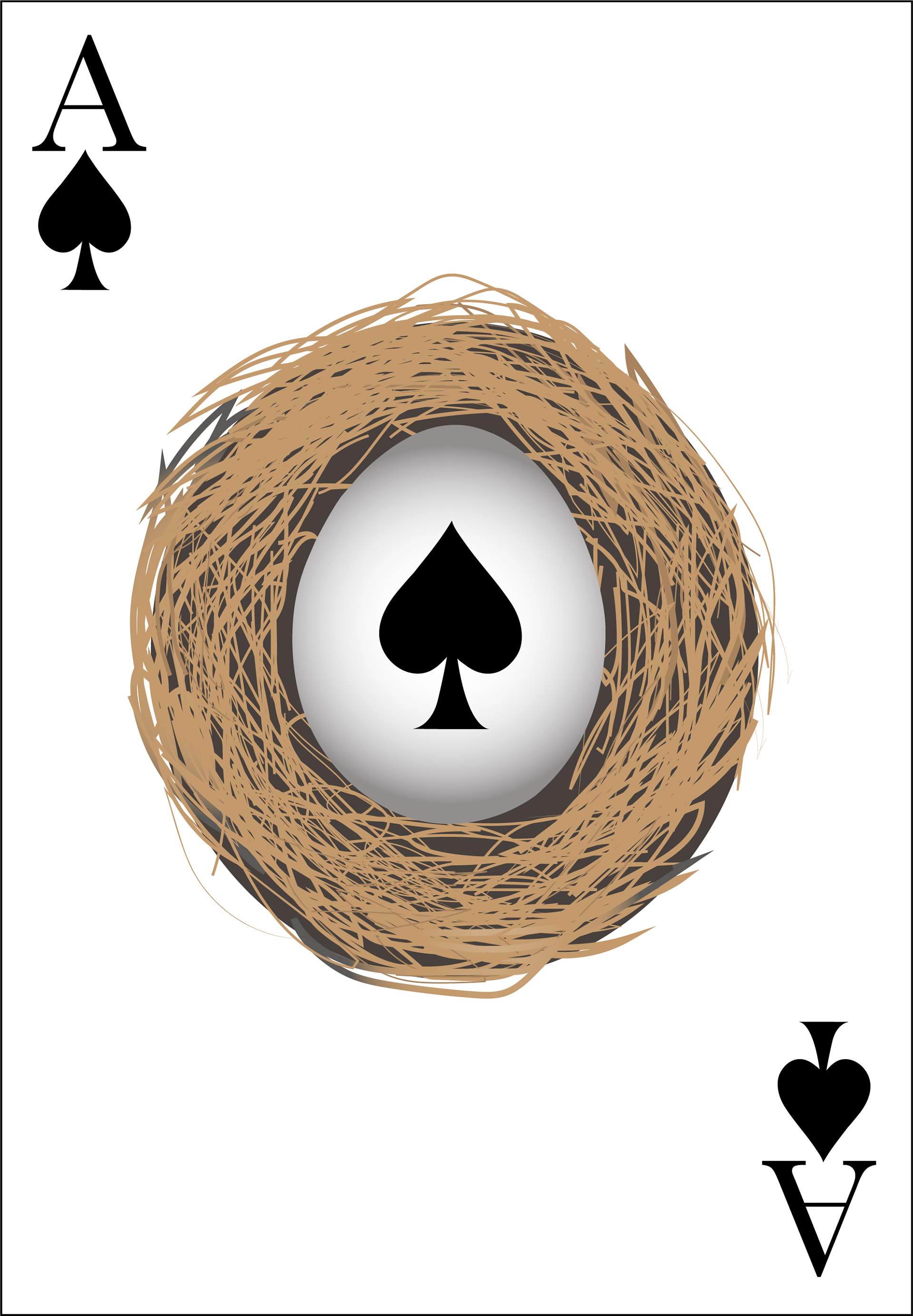 The Ace of Spades is an Eagle's Egg in a nest.