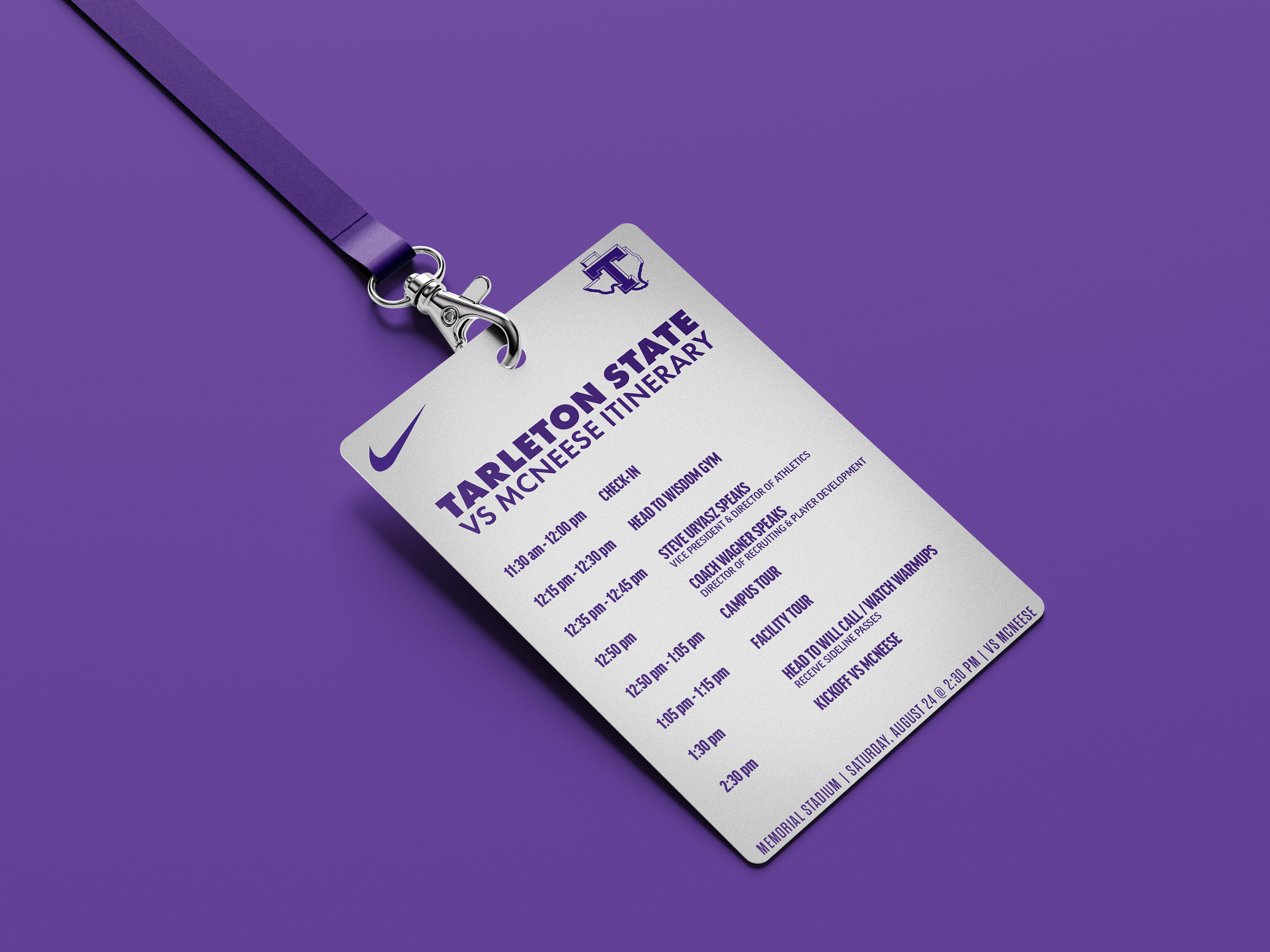 Football Recruit Badge - Game Itinerary