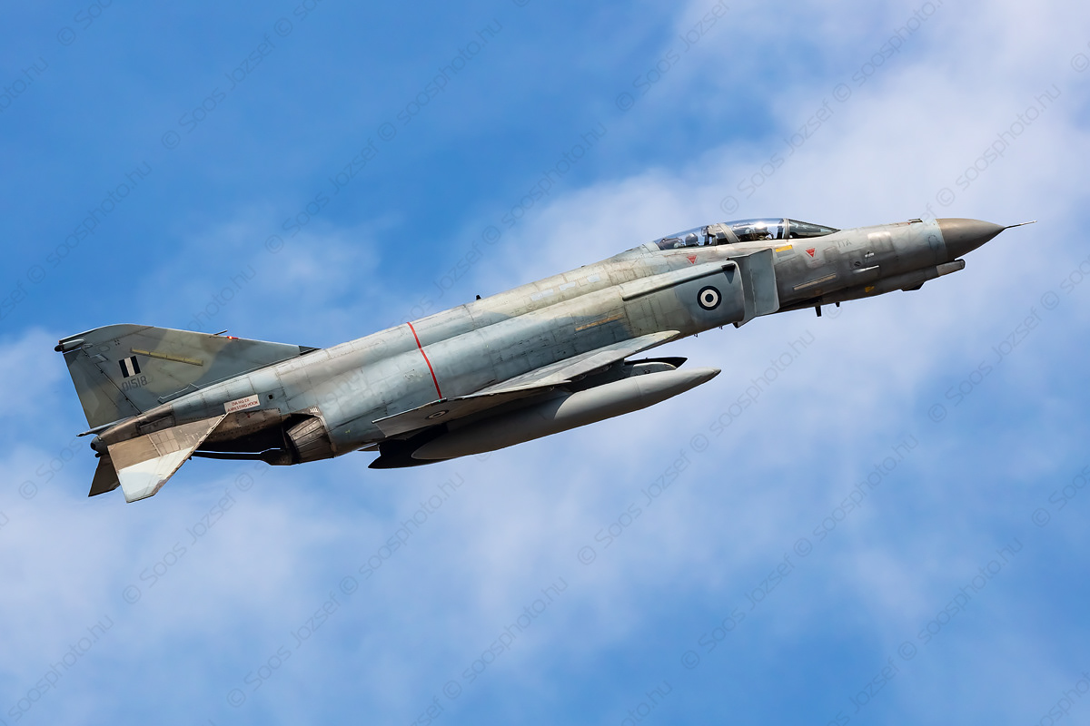 Hellenic Air Force F-4E Phantom II is arriving at the airshow