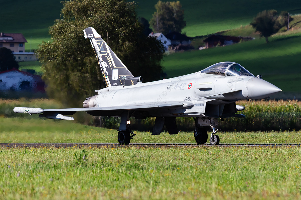 Italian Air Force Eurofighter Typhoon taxiing back to its stand after the display