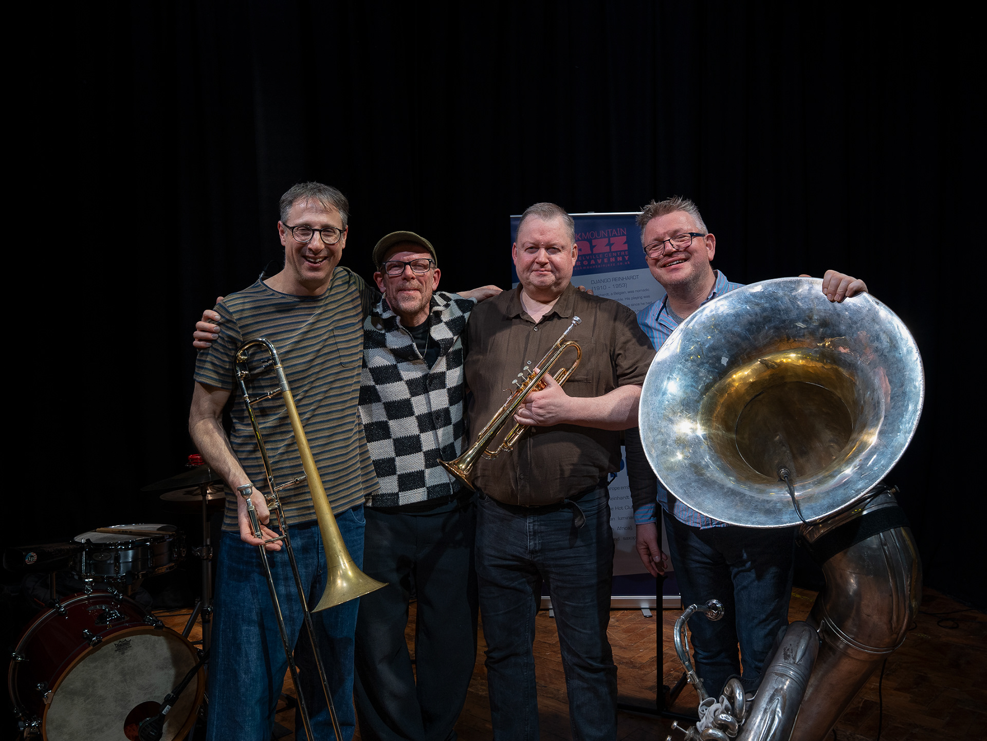 Intimate jazz performance Brass Band Bychan at Black Mountain Jazz Club