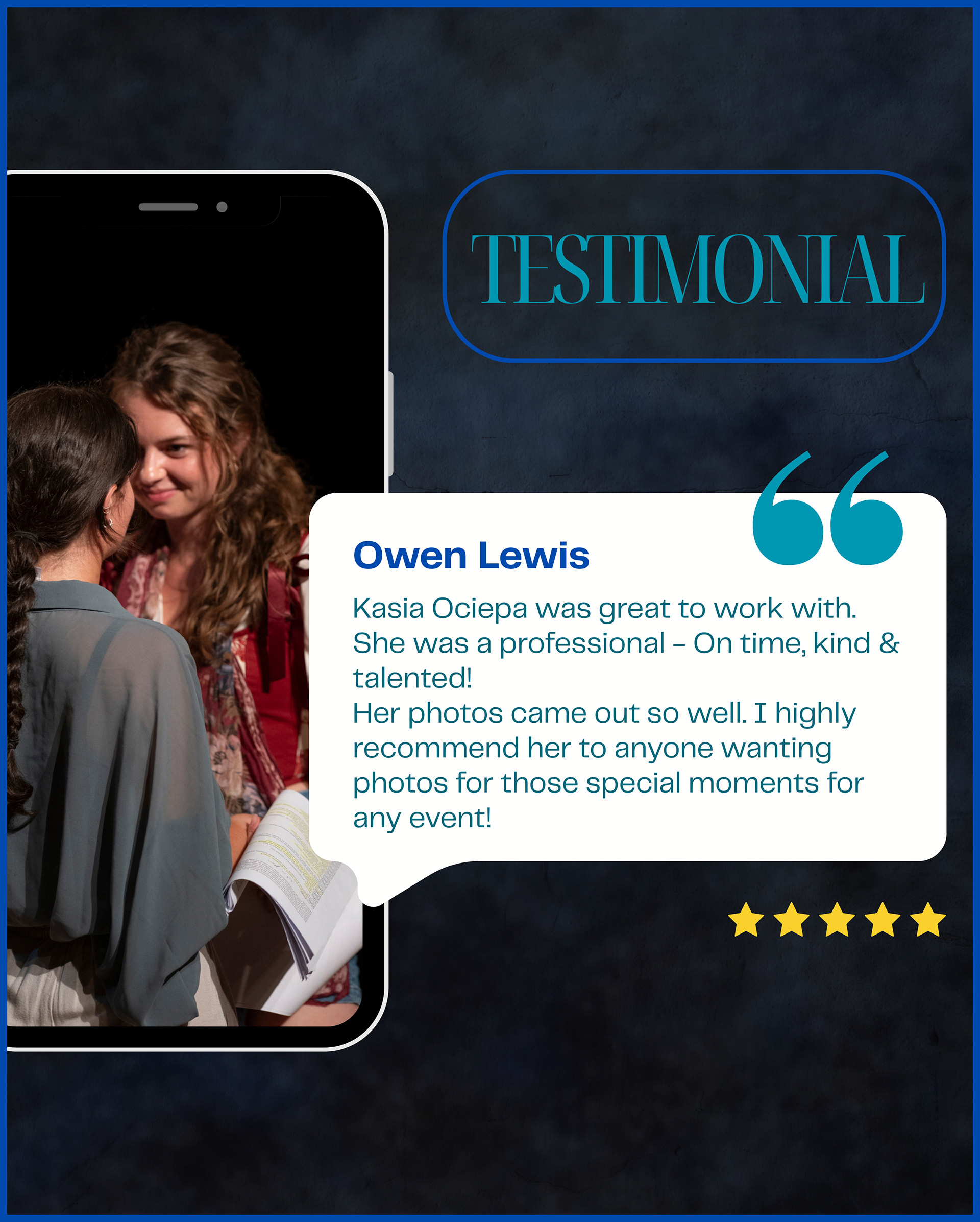 Owen Lewis 'A weak and noble woman' play testimonial