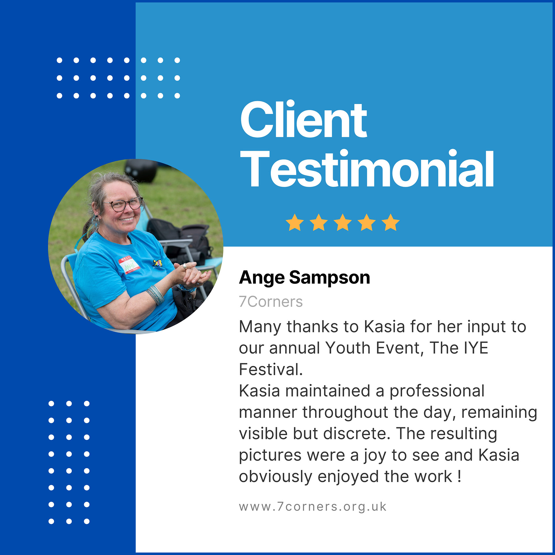 Ange Sampson 7Corners Abergavenny Testimonial