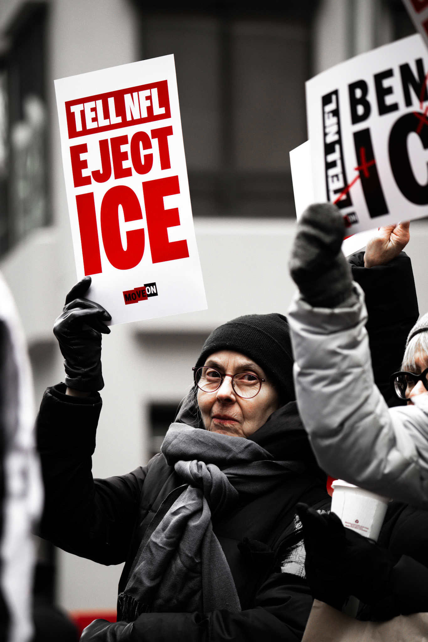 Moments taken during the protest against ICE at the Super Bowl; taken on Tuesday, February 3 at