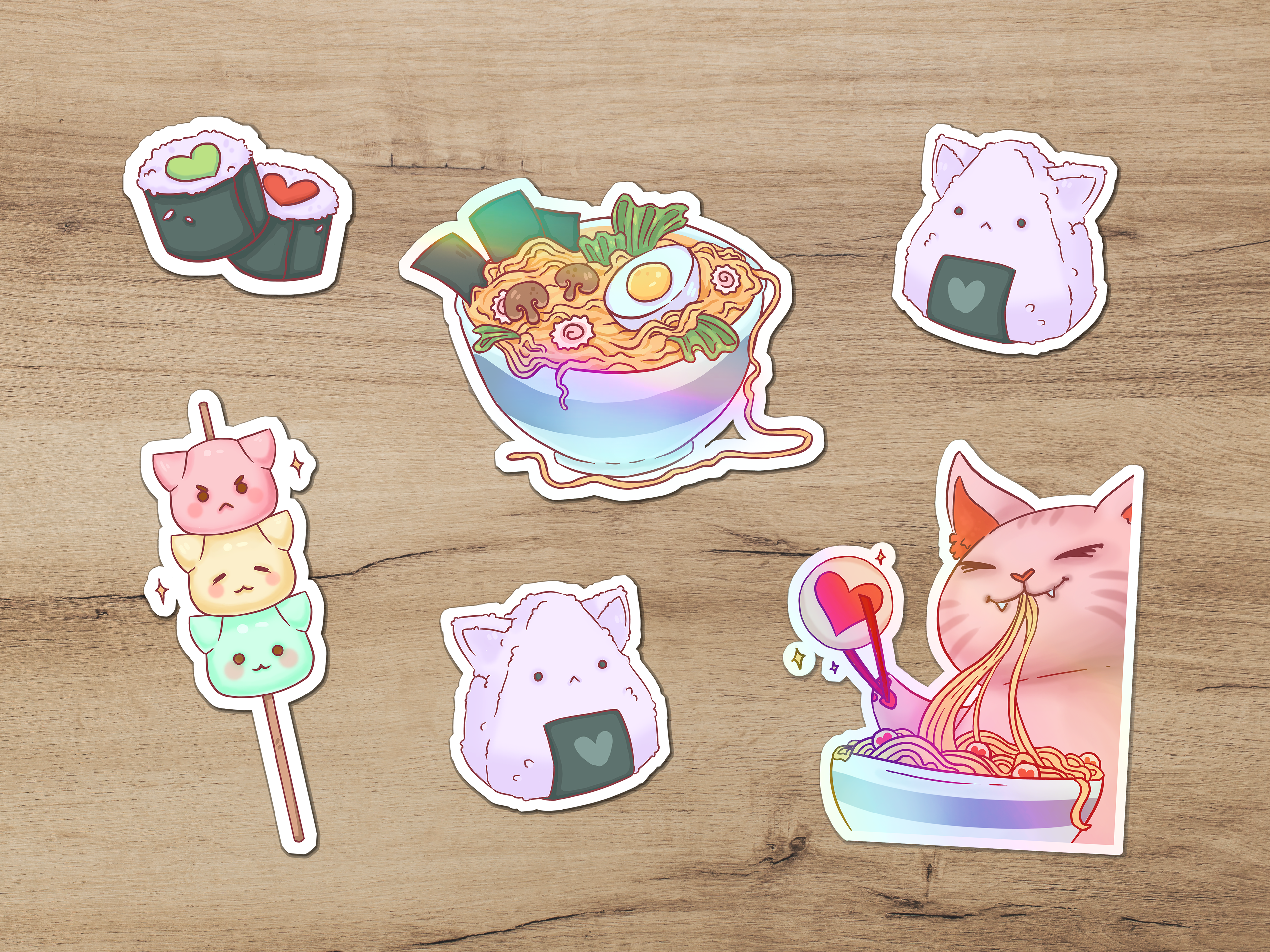 Sticker Design - "Food and Cats"