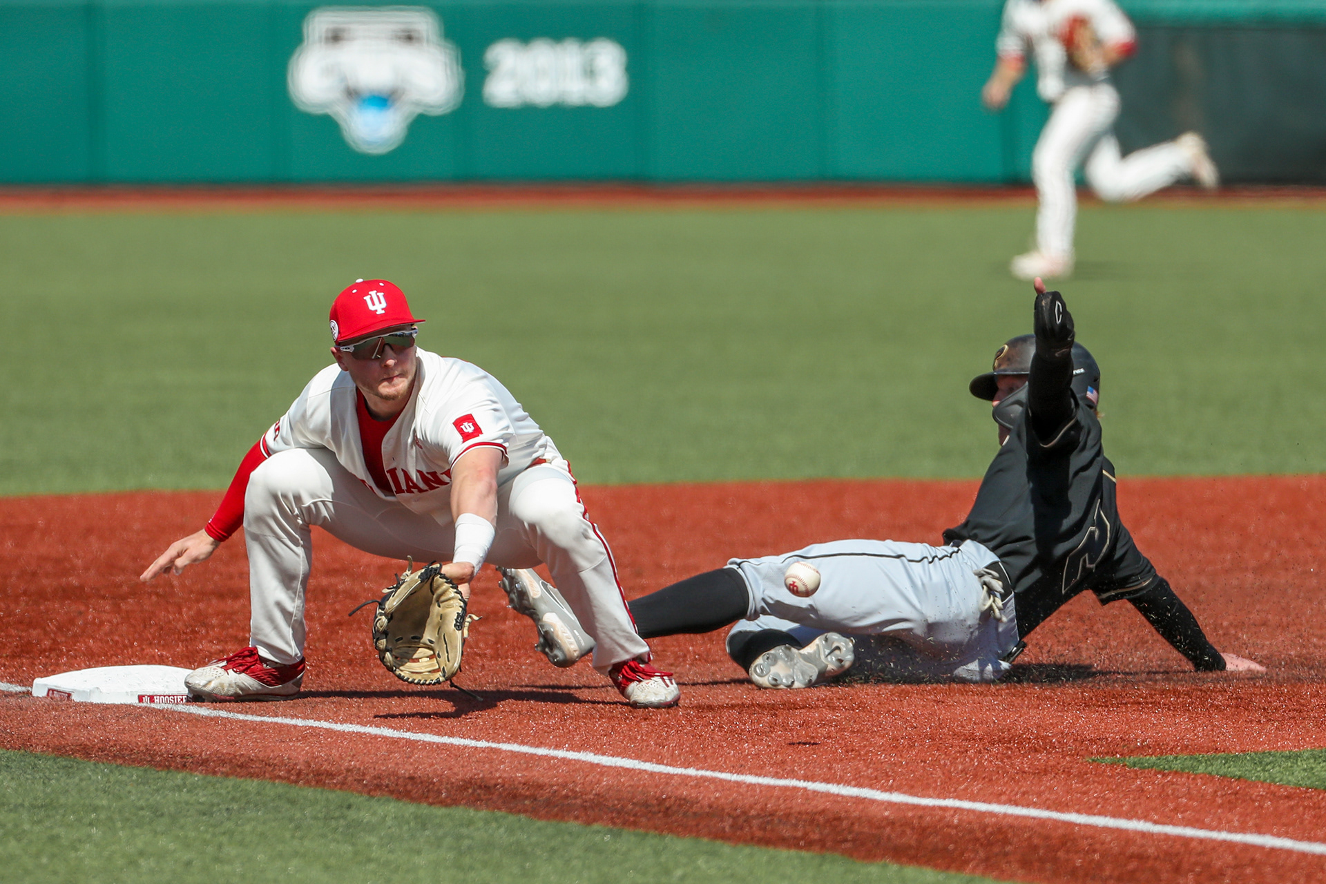 BLOOMINGTON, IN - March 20, 2021 -  Infielder Cole Barr #2 of the Indiana Hoosiers during the game between the Purdue Boilermakers and the Indiana Hoosiers at the Bart Kaufman Field in Bloomington, IN. 