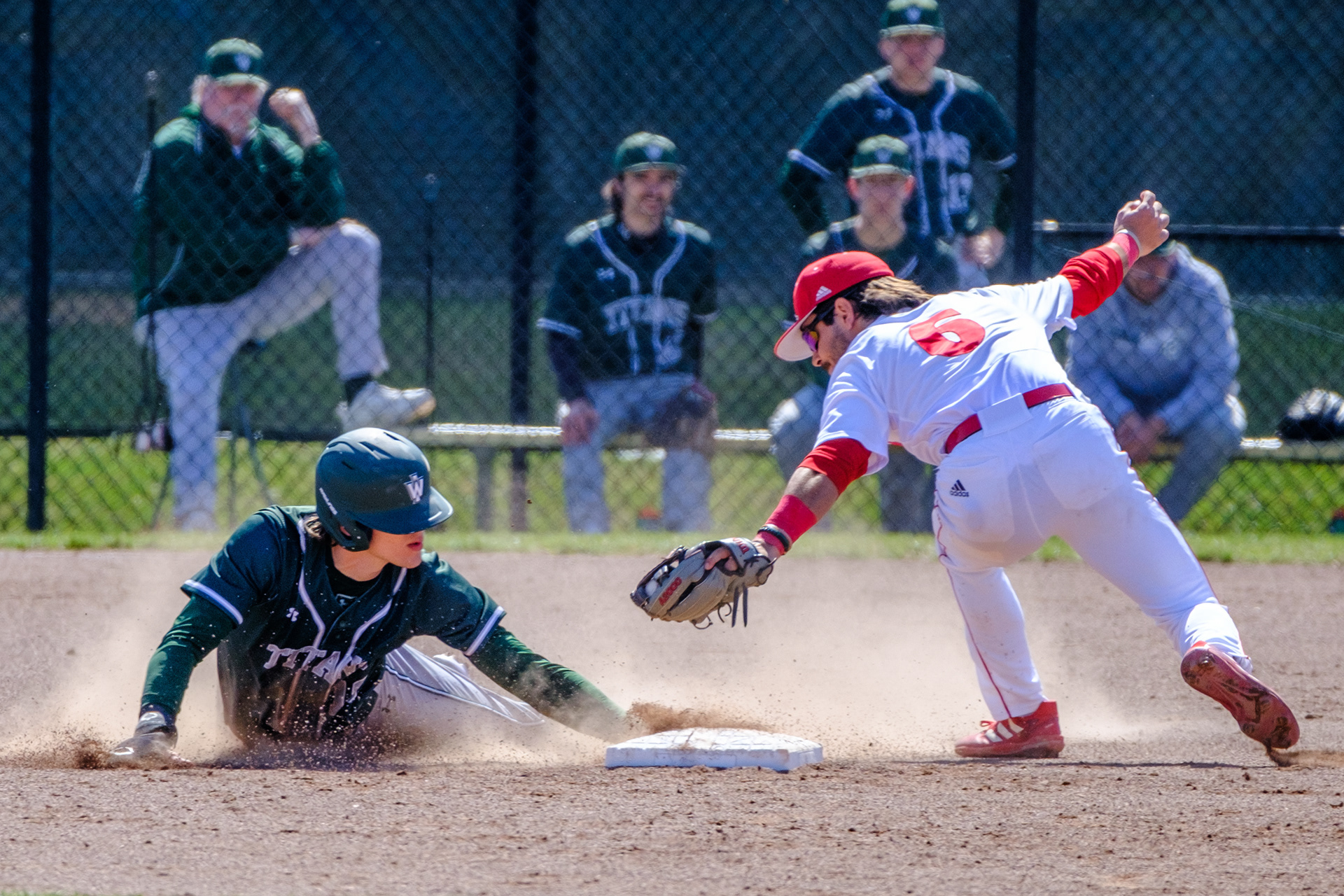 CRAWFORDSVILLE, IN - March 26, 2023 - Infielder Michael Galanos #6 The Wabash Little Giants during the game between the Illinois Wesleyan Titans and the Wabash Little Giants at the Goodrich Ballpark in Crawfordsville, IN.