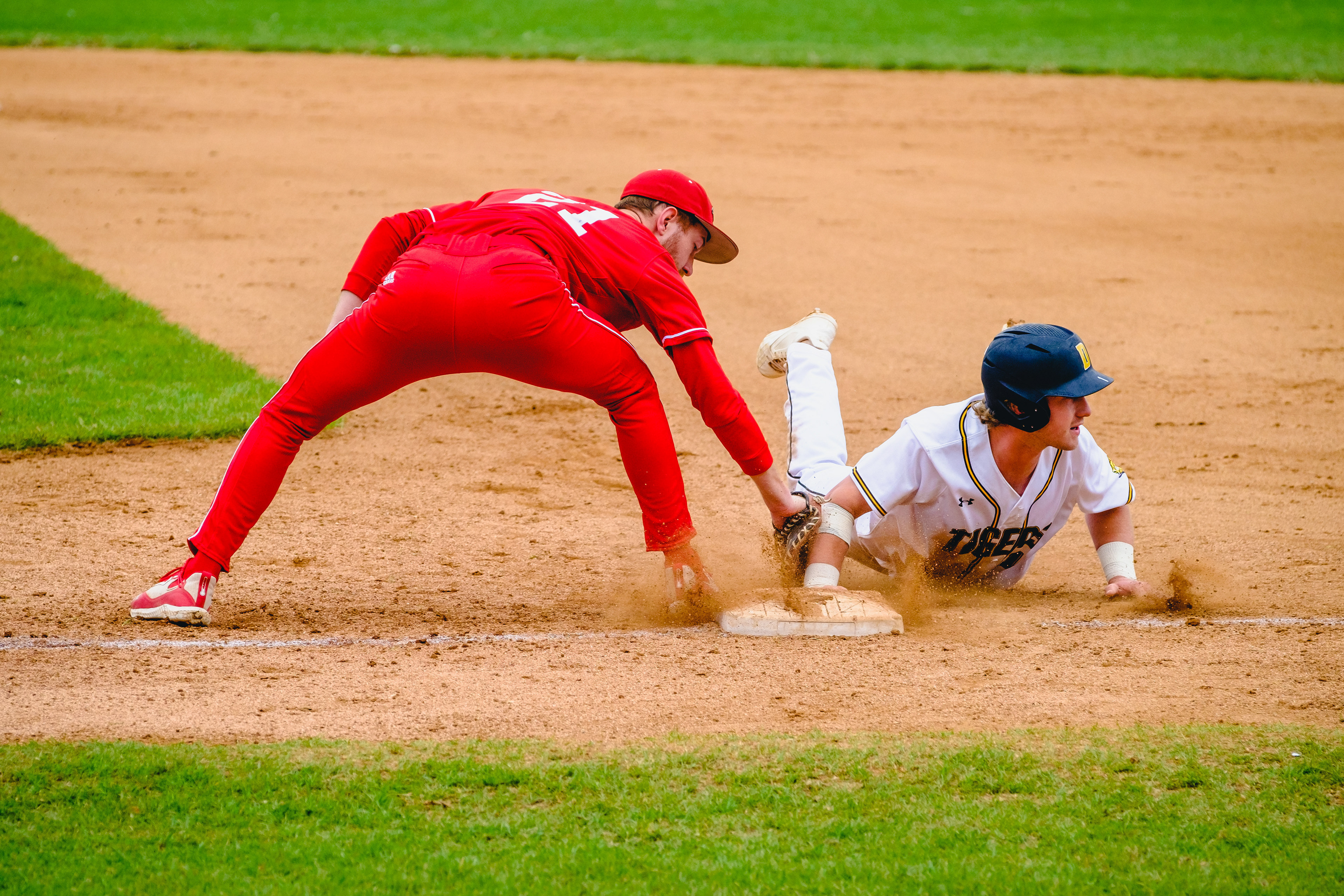 GREENCASTLE, IN – May 4, 2022 – Infielder Noah Luebbehusen #21 of the Wabash Little Giants during the game against the DePauw Tigers and the Wabash Little Giants at Walker Baseball Field in Greencastle, IN. 